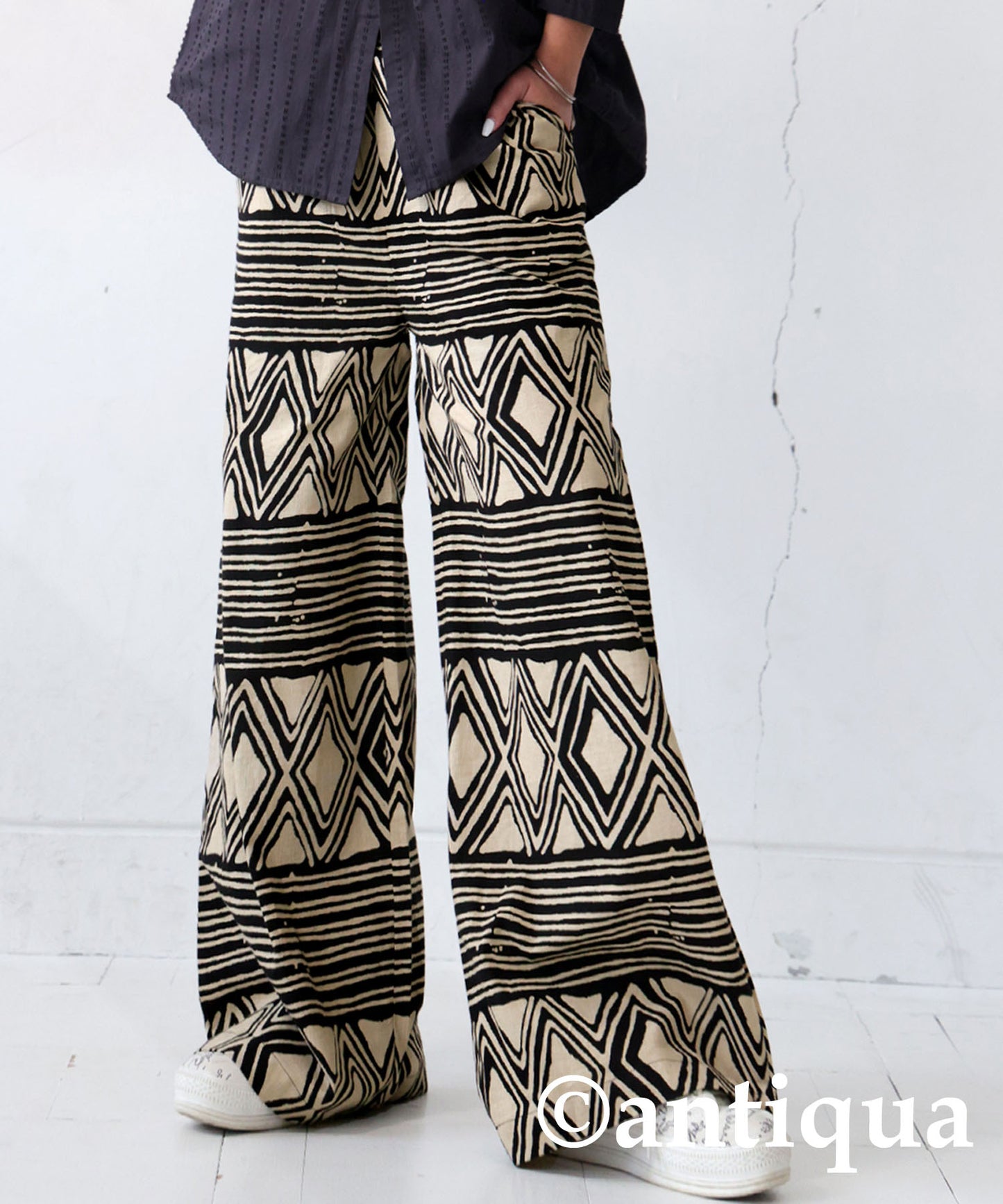 Indian Cotton Ethnic Pattern Wide Pants Ladies