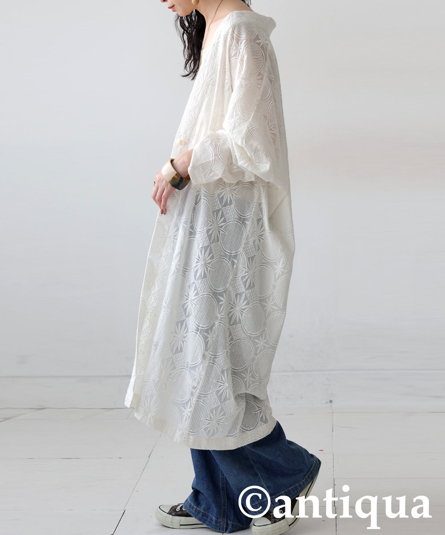 Ladies Lace Long Cardigan