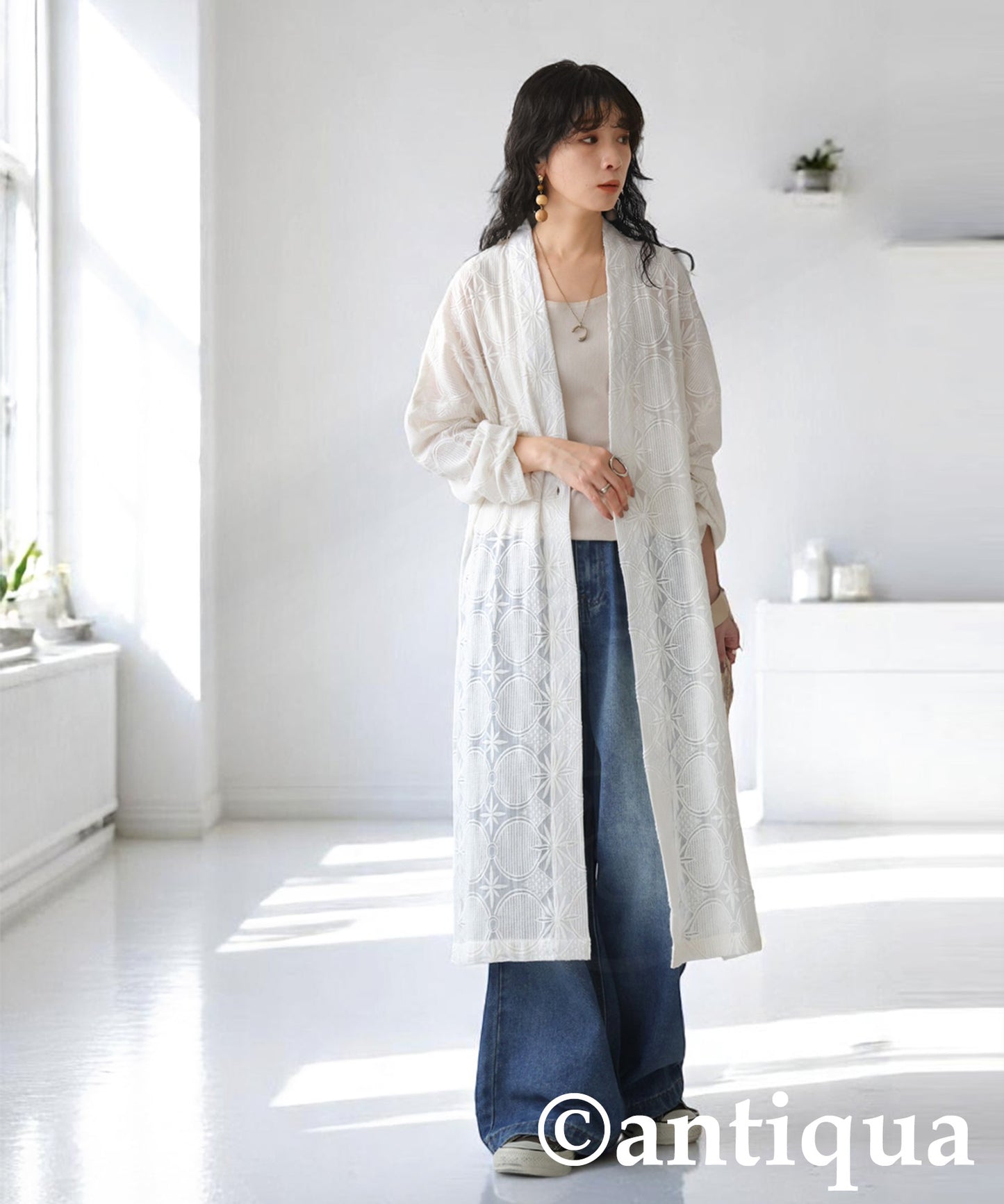 Ladies Lace Long Cardigan