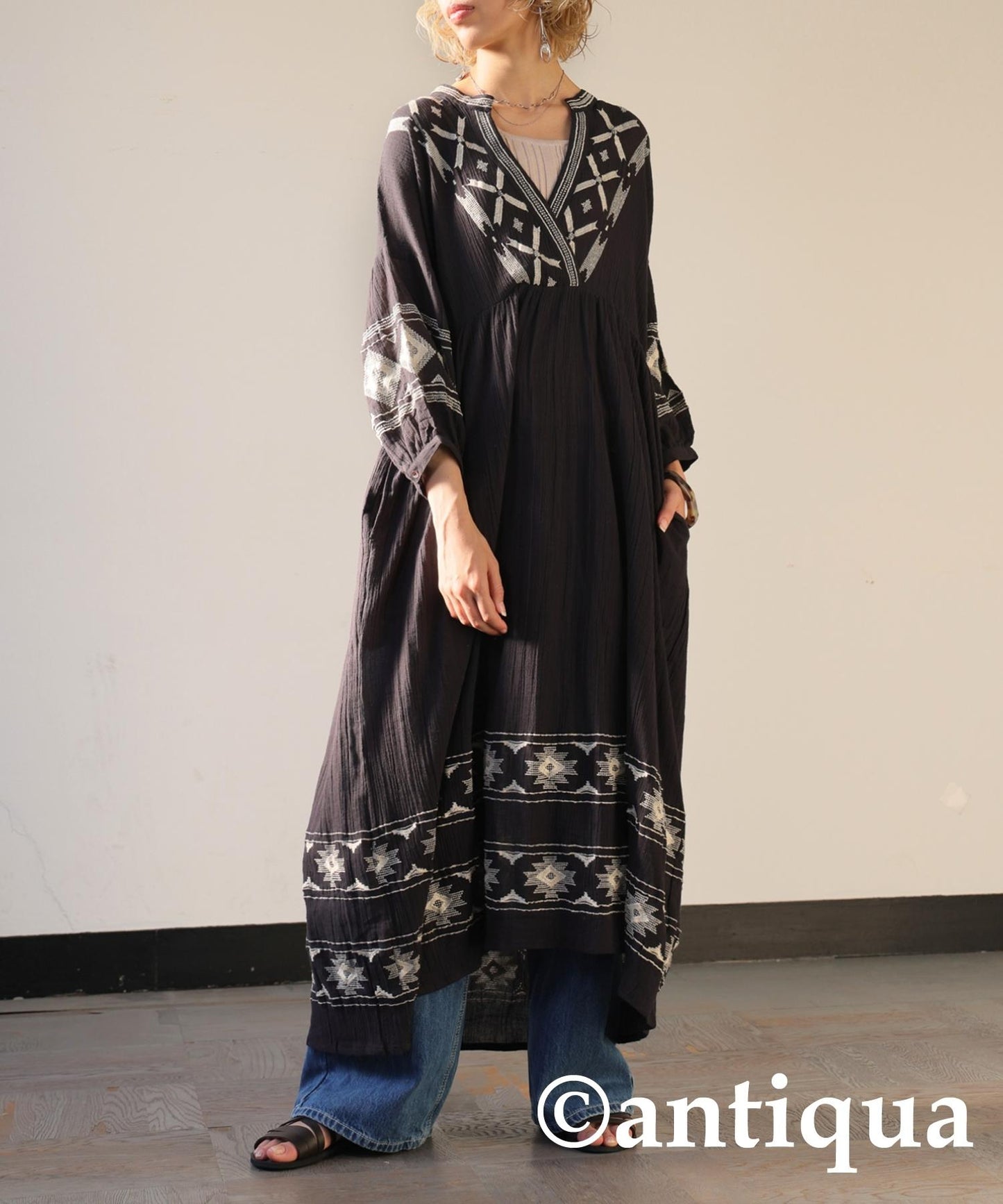 Ladies Indian Cotton Embroidery Dress