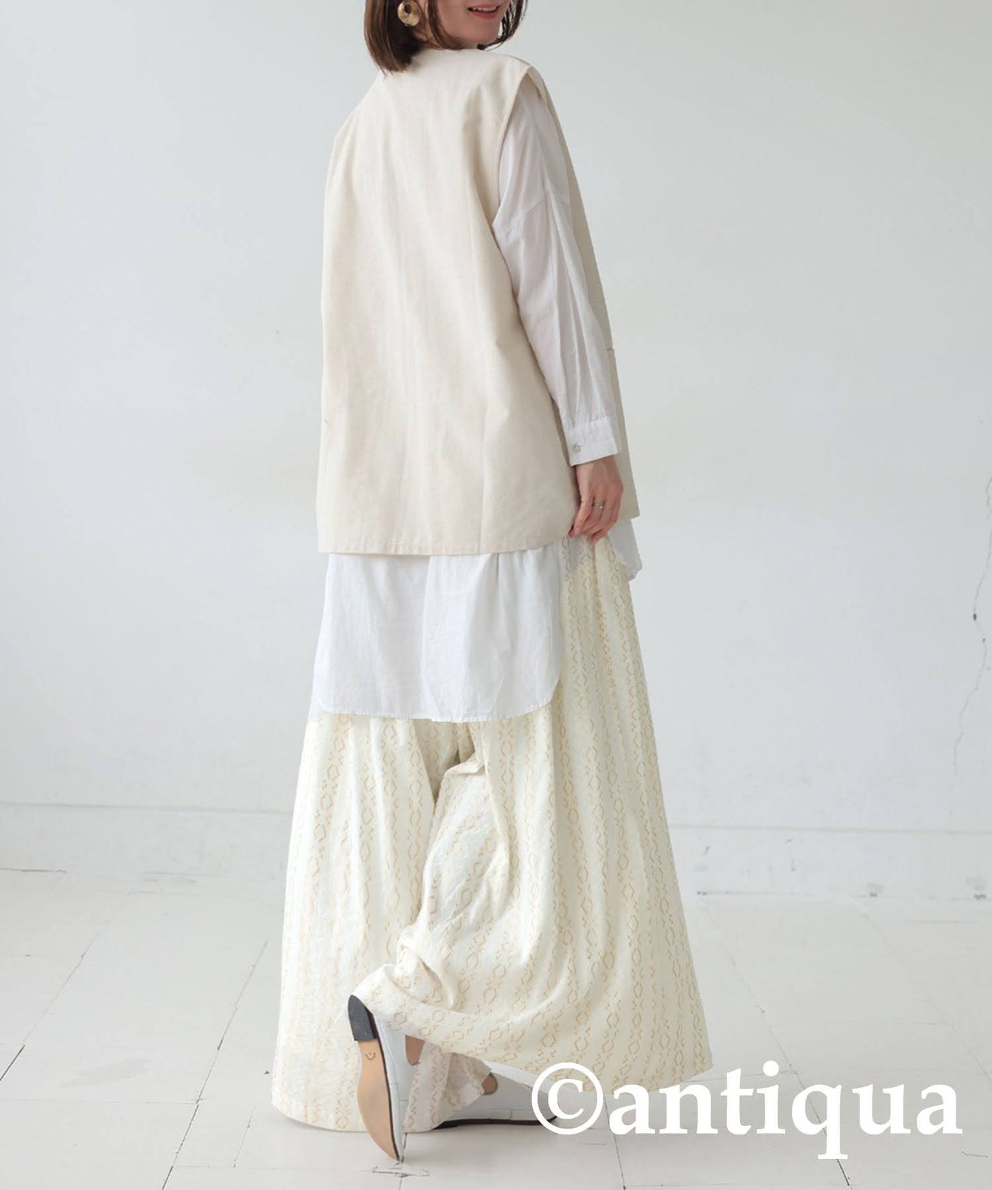 Ladies Embroidered Flare Pants