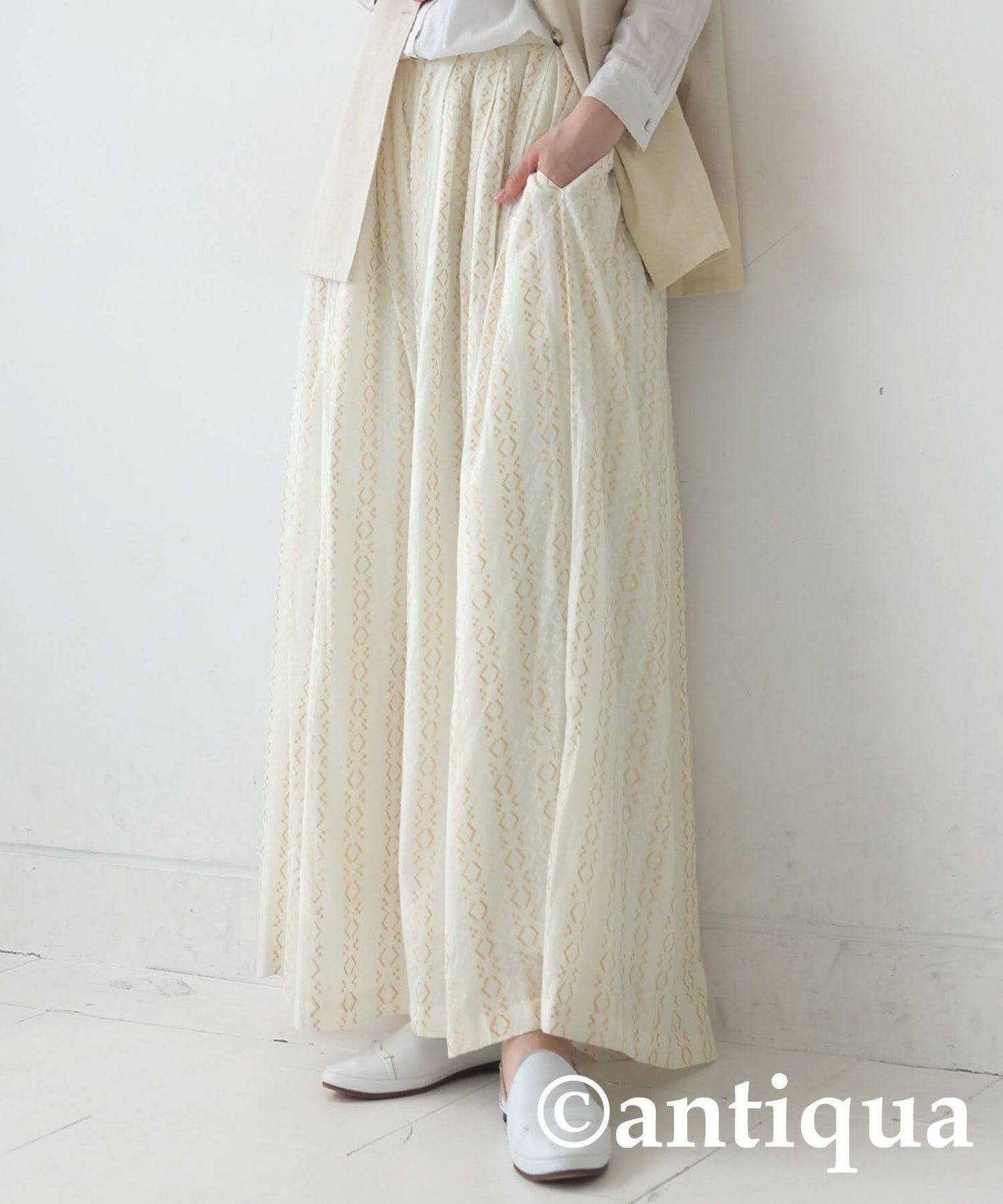 Ladies Embroidered Flare Pants