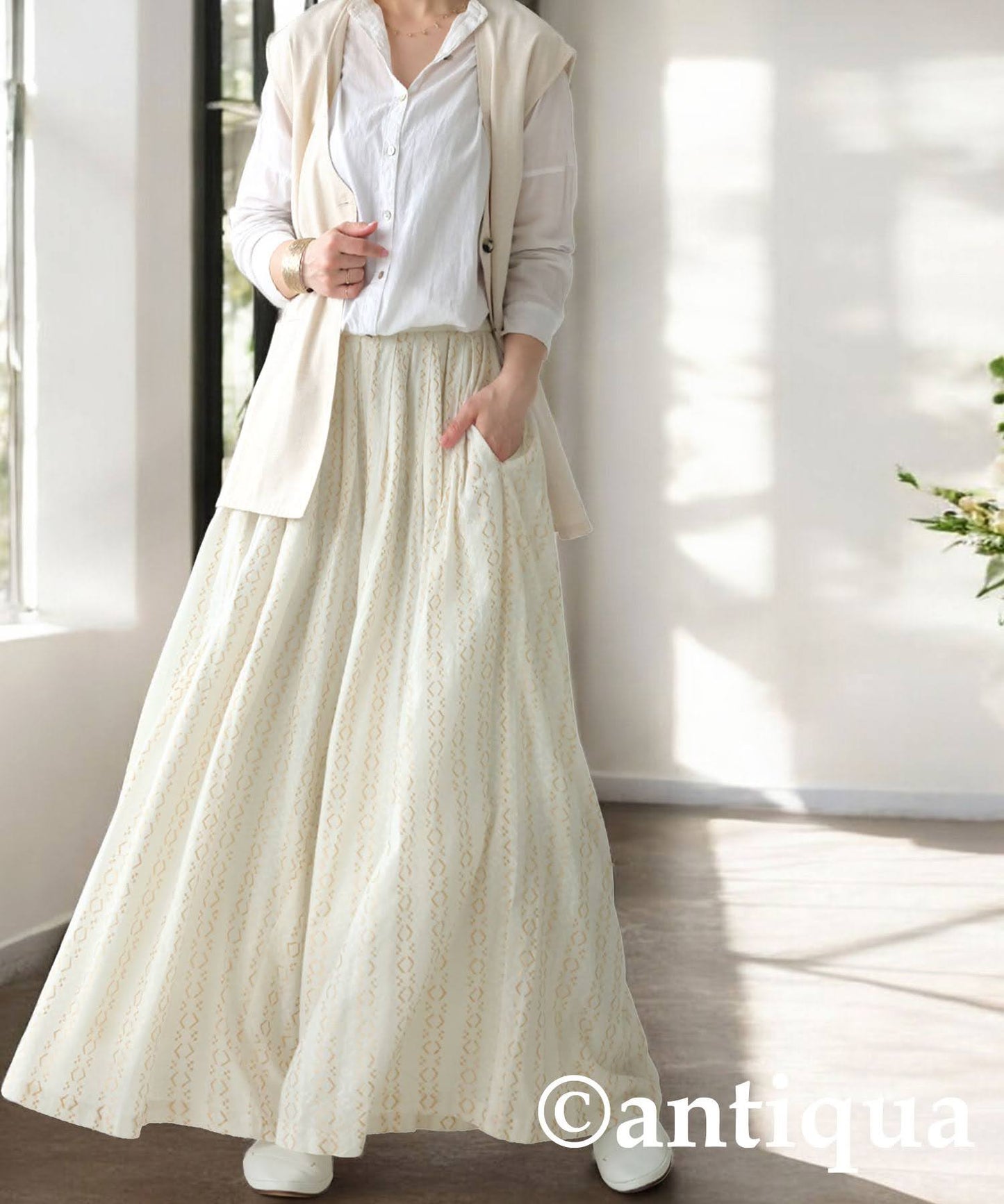 Ladies Embroidered Flare Pants