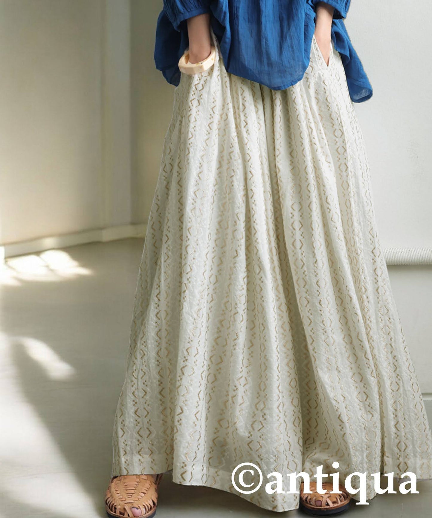 Ladies Embroidered Flare Pants