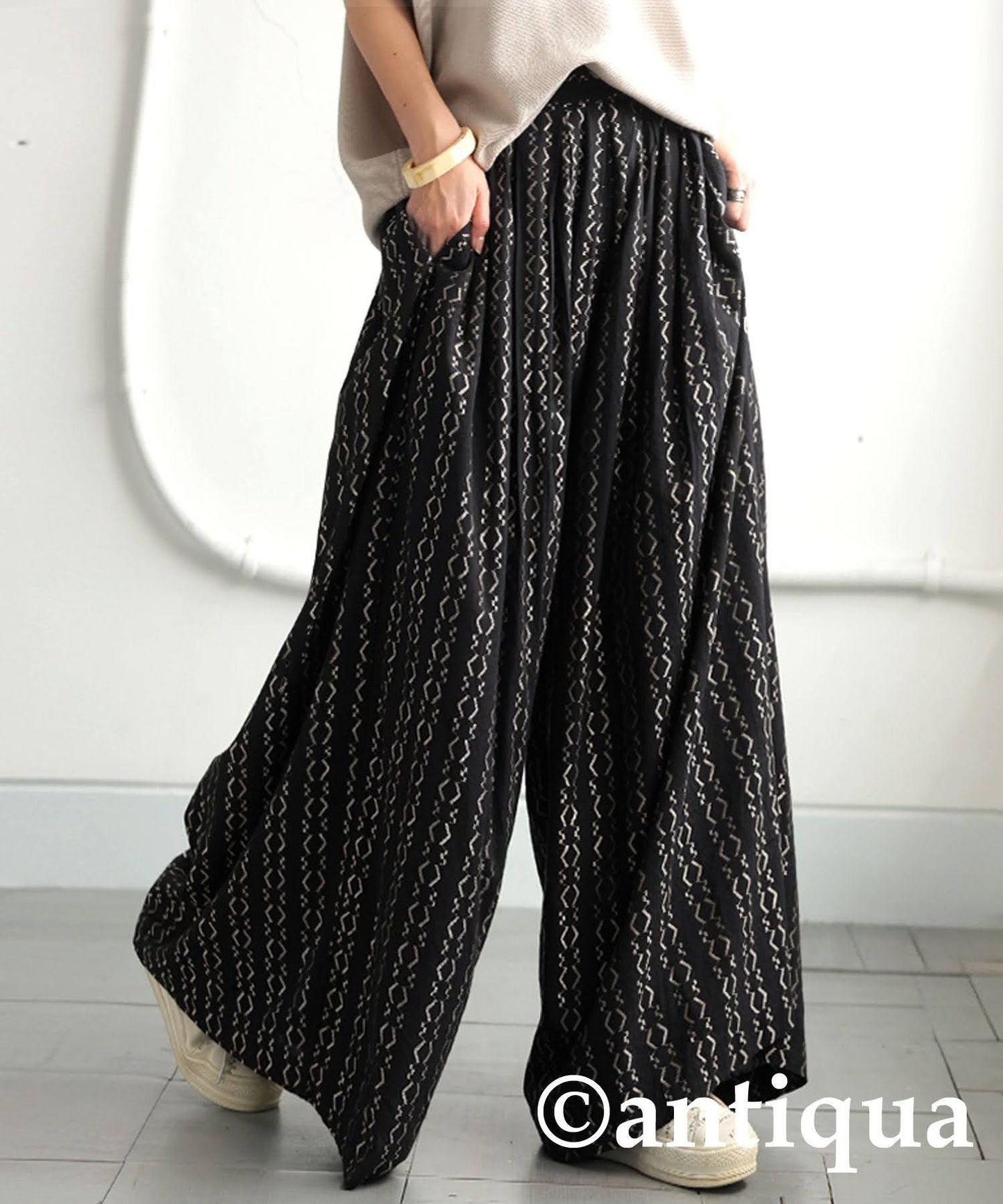 Ladies Embroidered Flare Pants