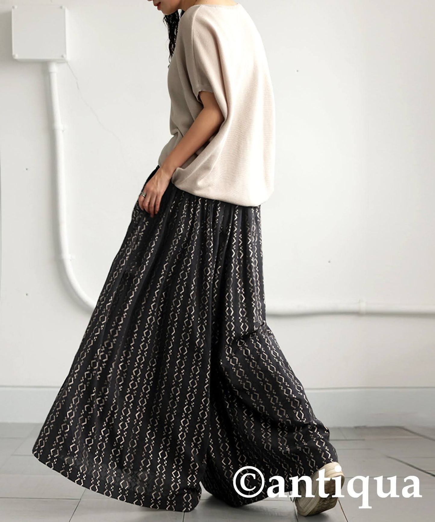 Ladies Embroidered Flare Pants