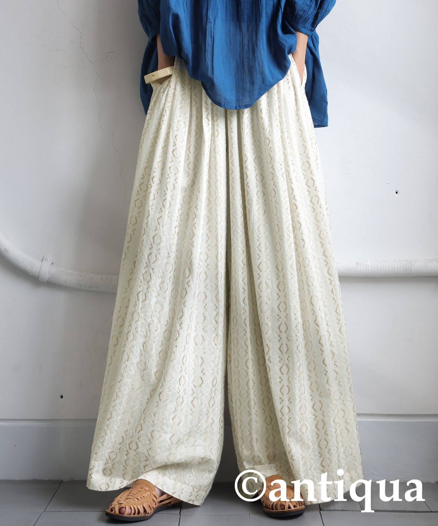 Ladies Embroidered Flare Pants
