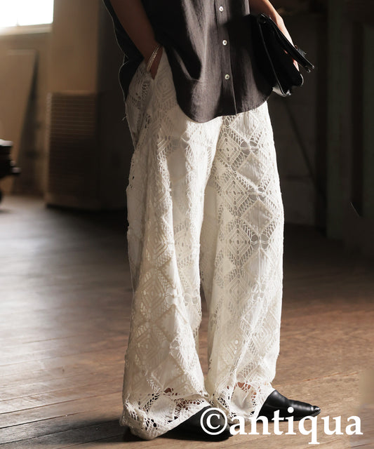 Ladies Lace Tucked Pants