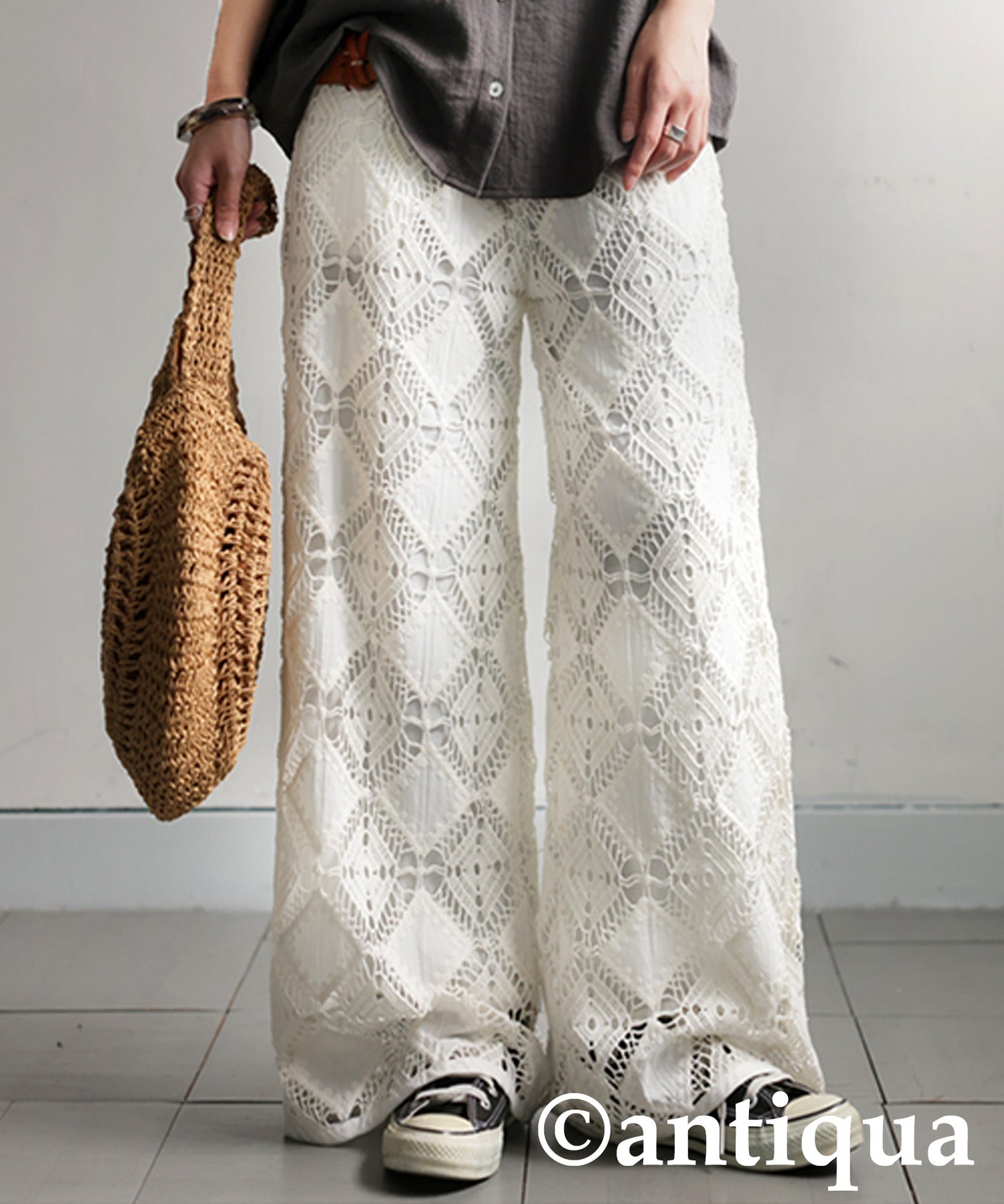 Ladies Lace Tucked Pants