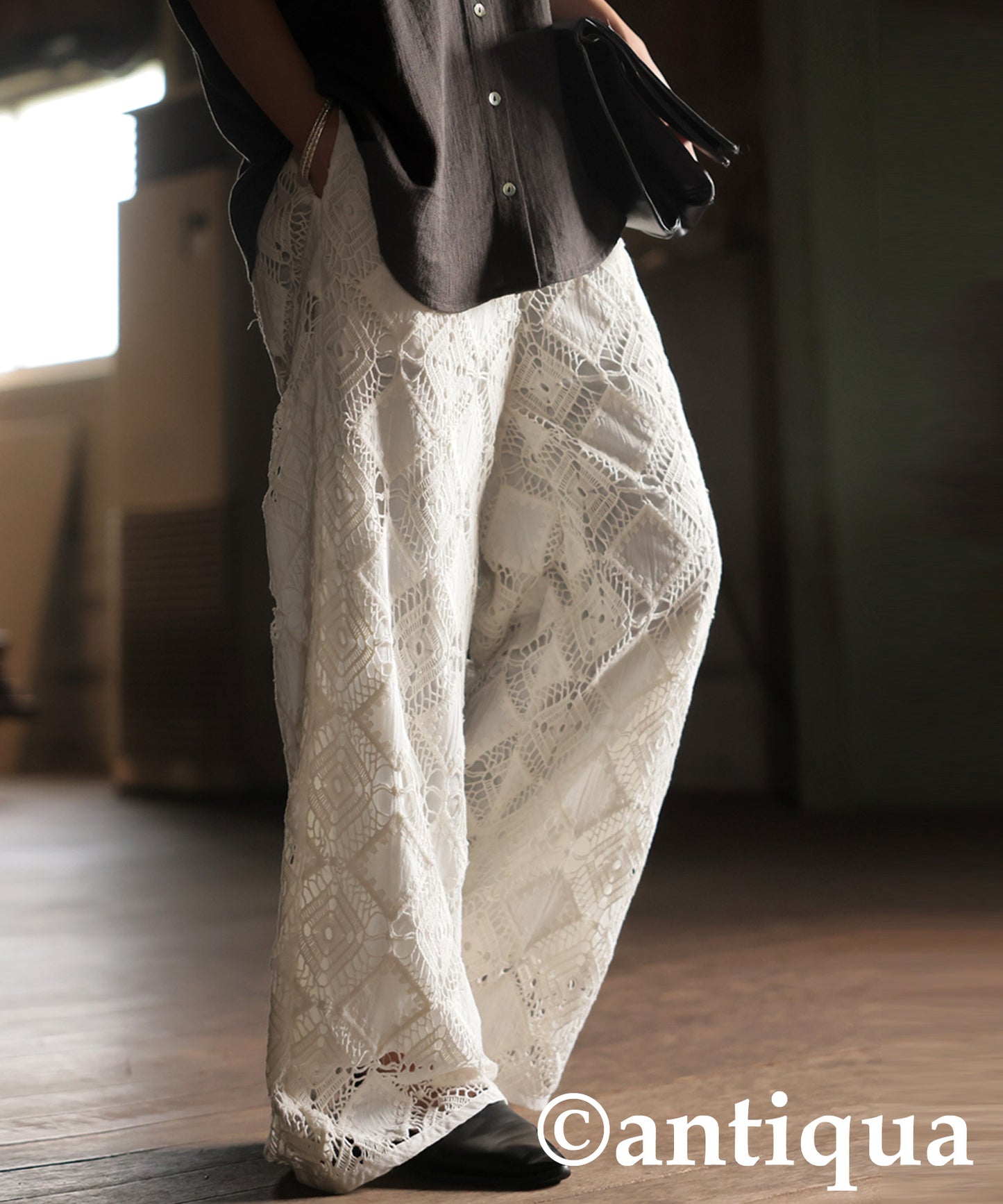 Ladies Lace Tucked Pants