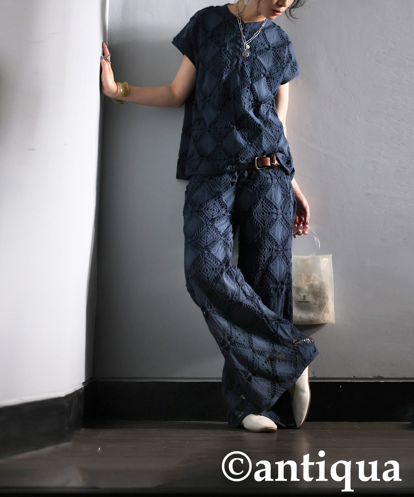 Ladies Lace Tucked Pants