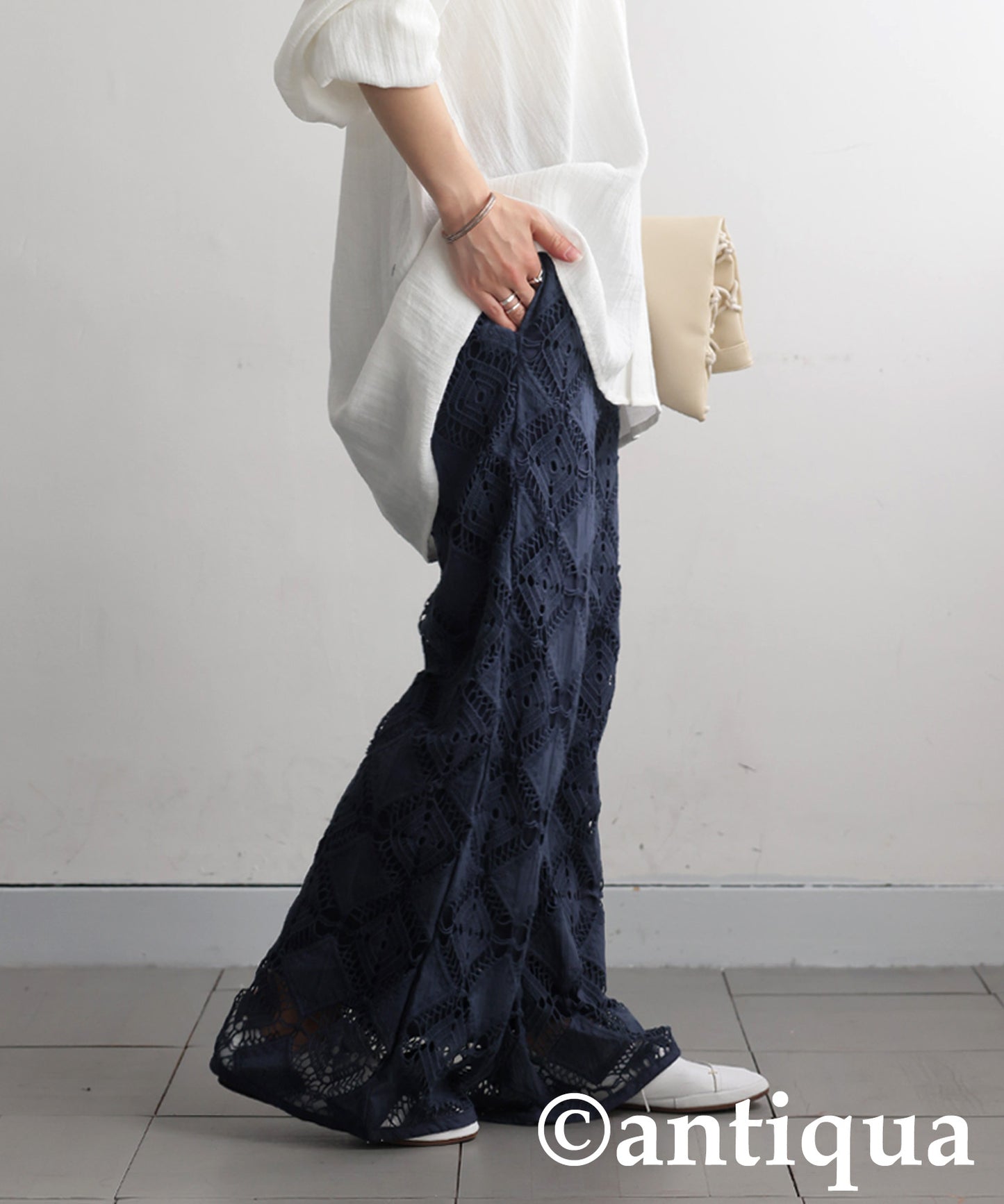 Ladies Lace Tucked Pants