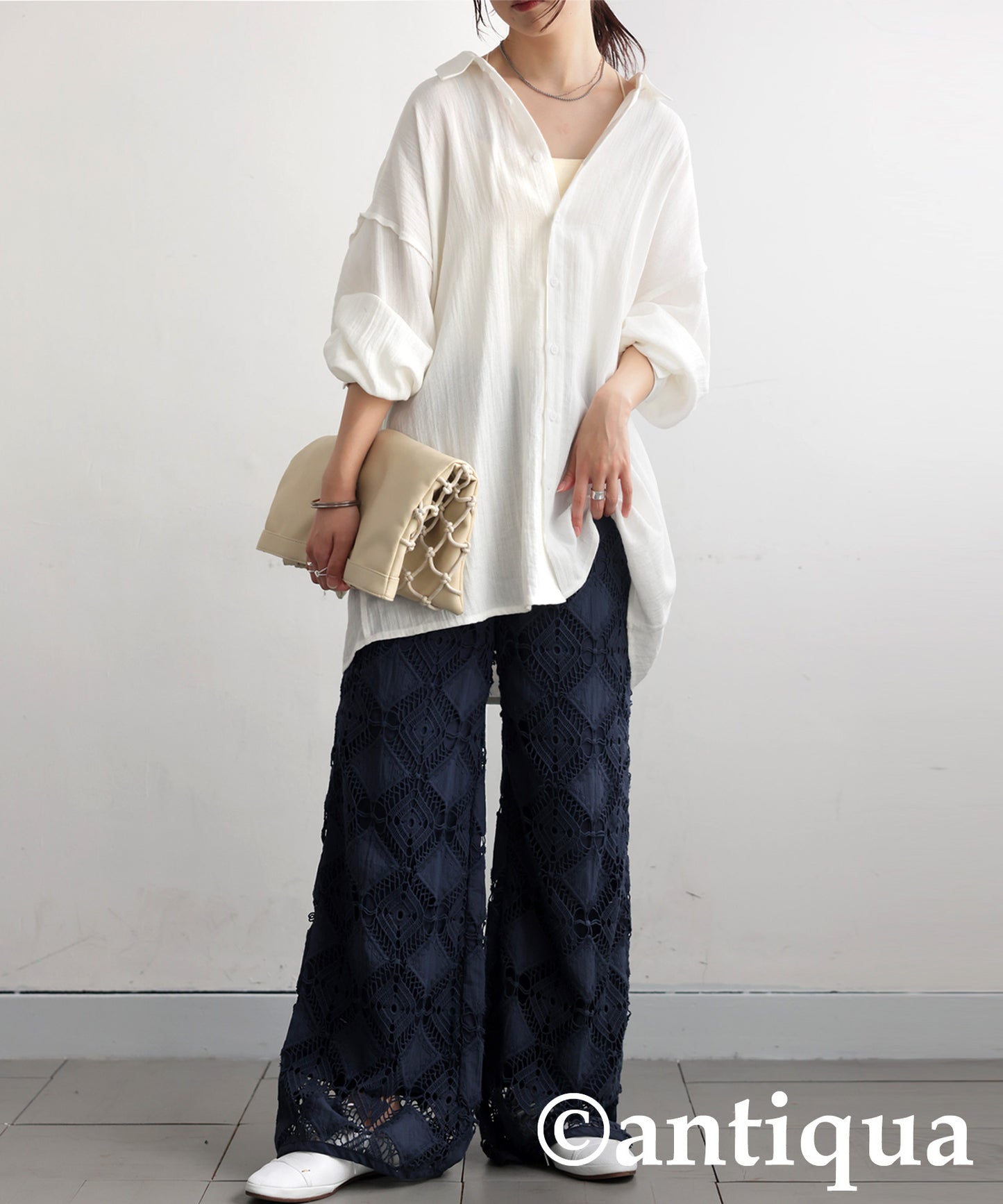 Ladies Lace Tucked Pants