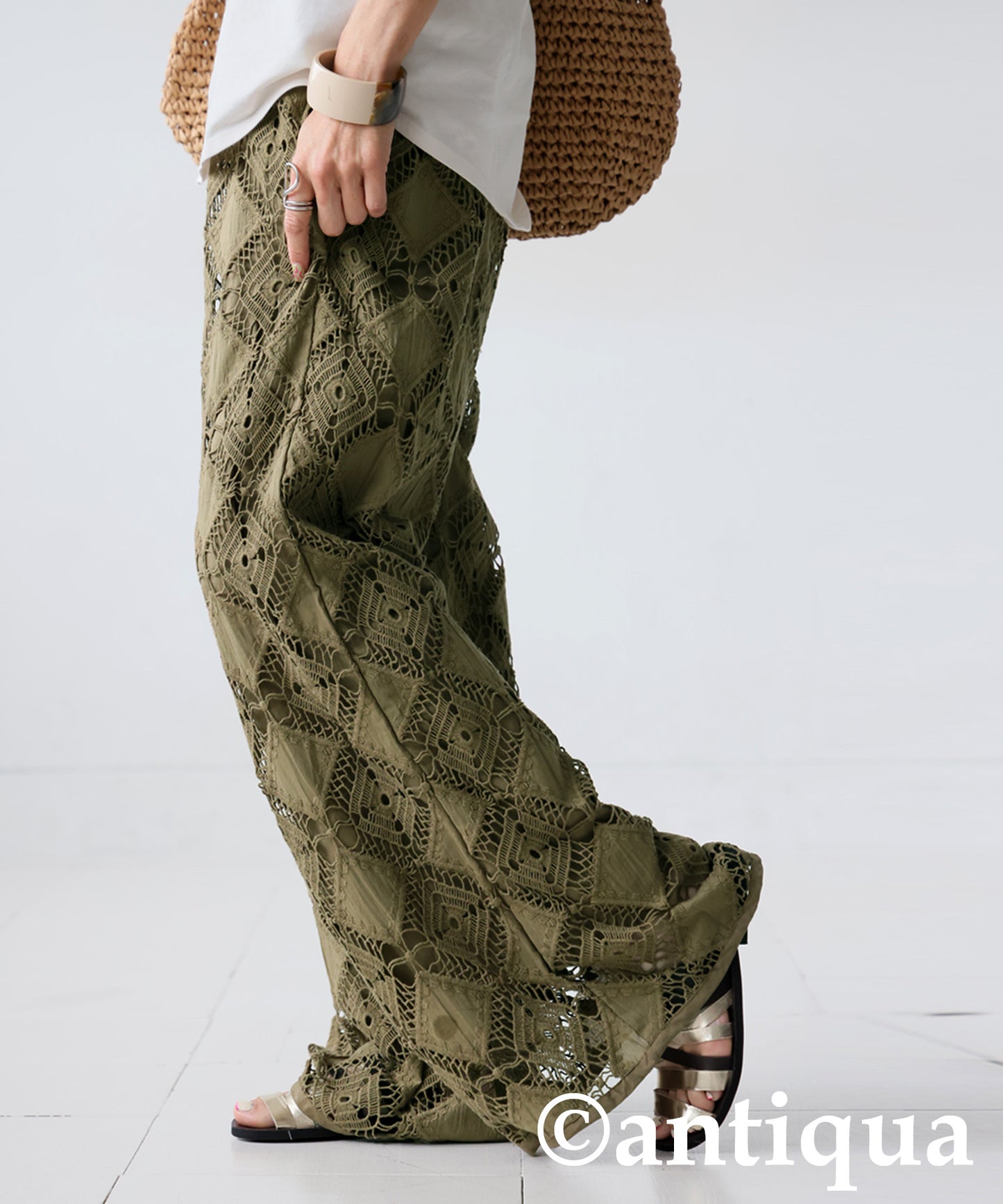 Ladies Lace Tucked Pants