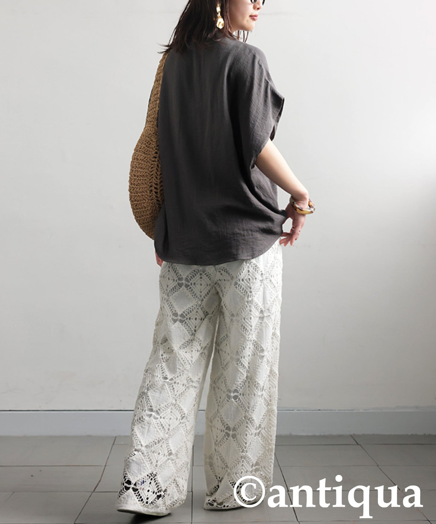 Ladies Lace Tucked Pants