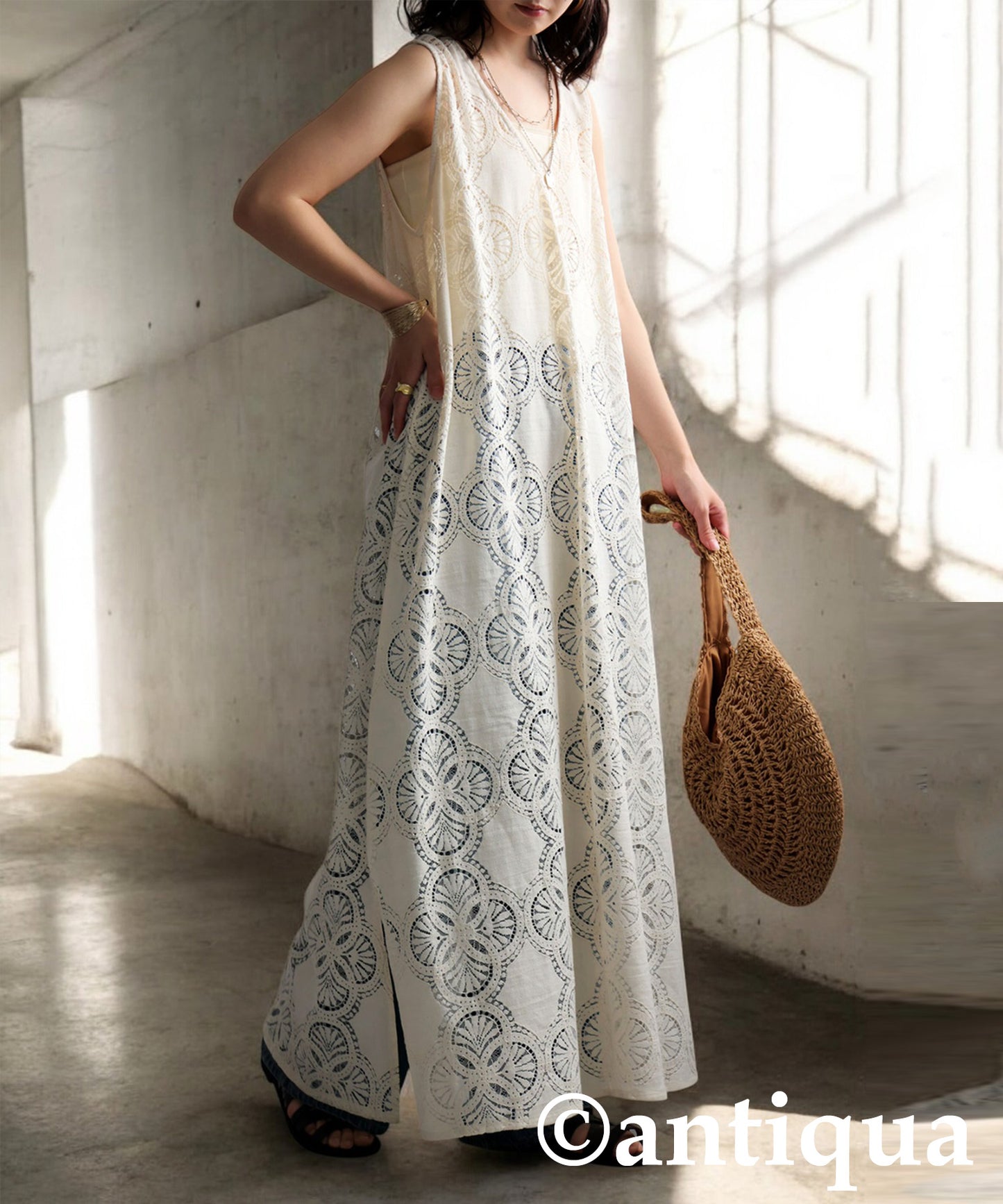 Ladies Indian Cotton Lace Dress