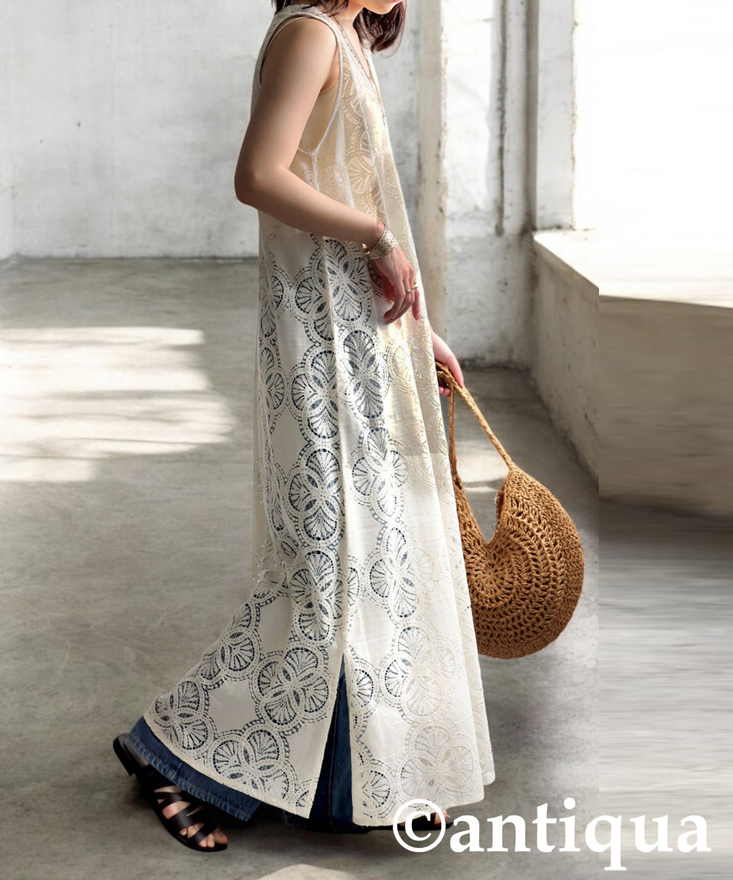 Ladies Indian Cotton Lace Dress