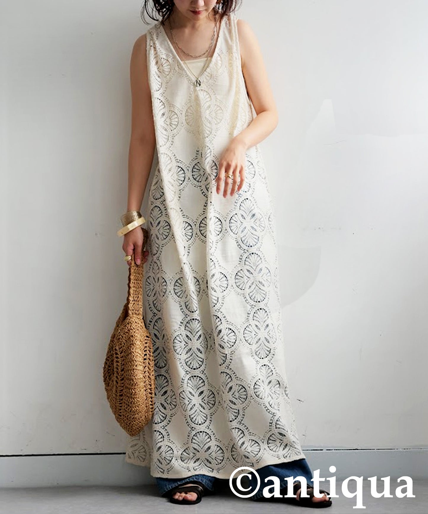 Ladies Indian Cotton Lace Dress