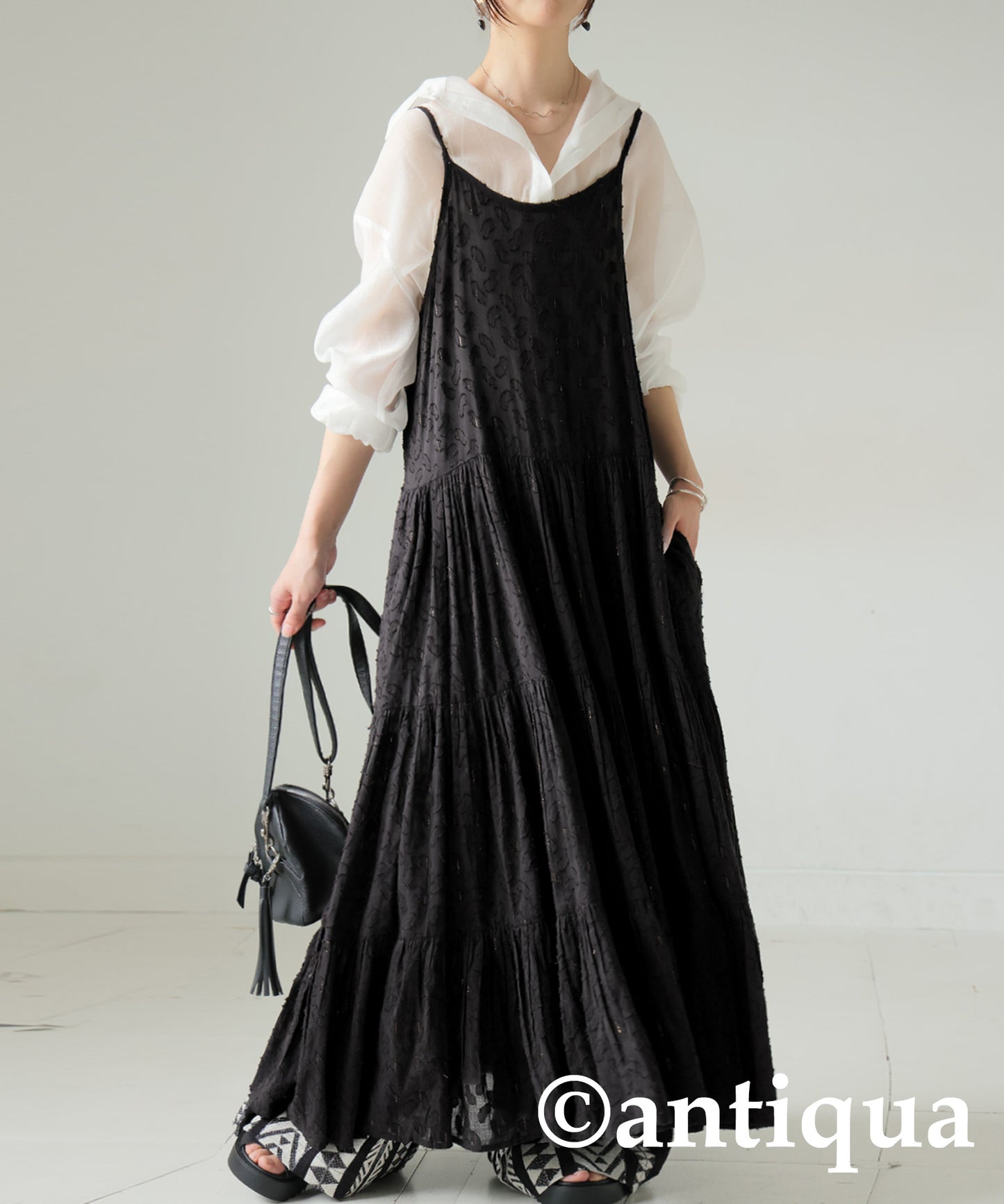 Ladies Dobby Tiered Cami Dress