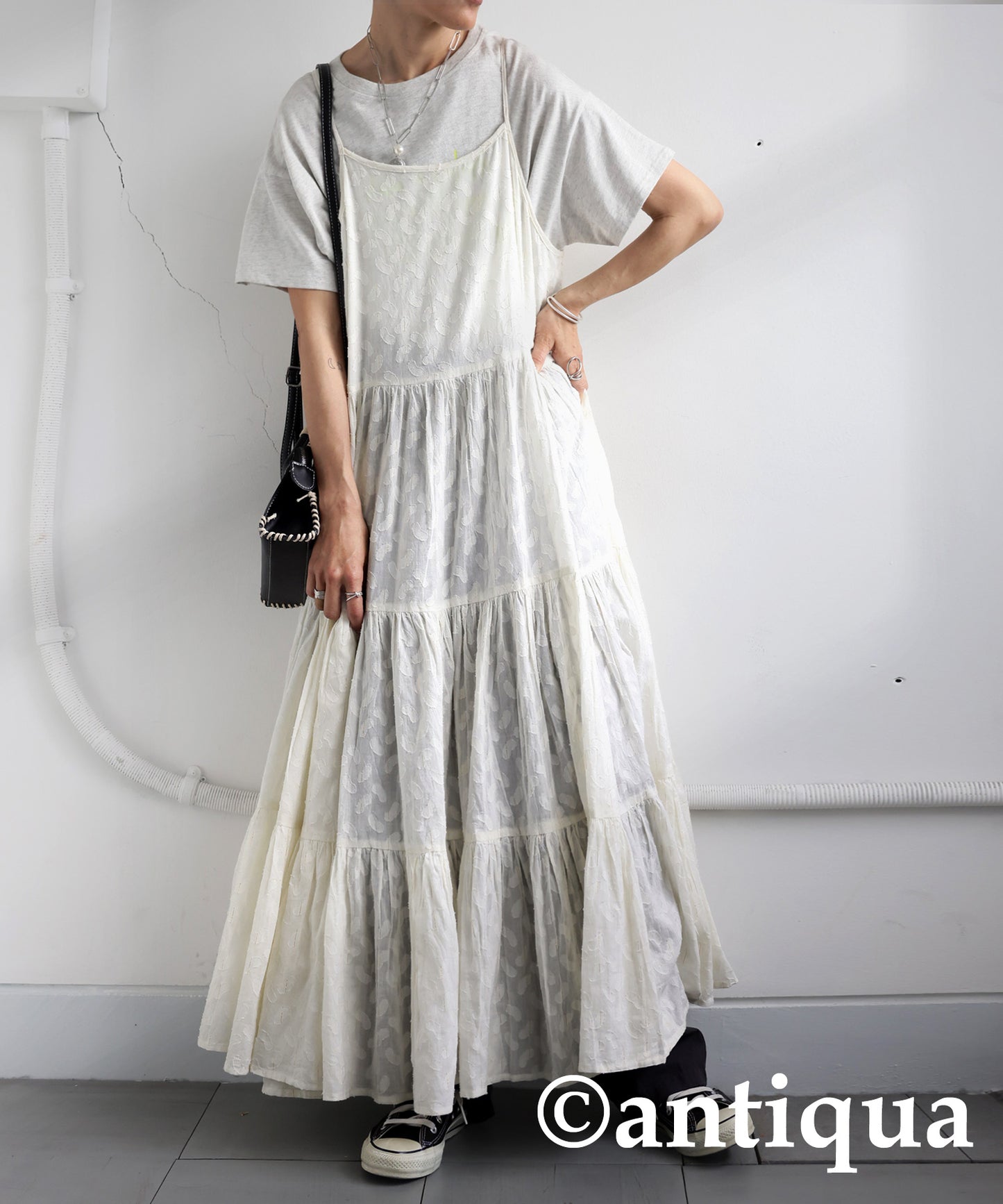 Ladies Dobby Tiered Cami Dress