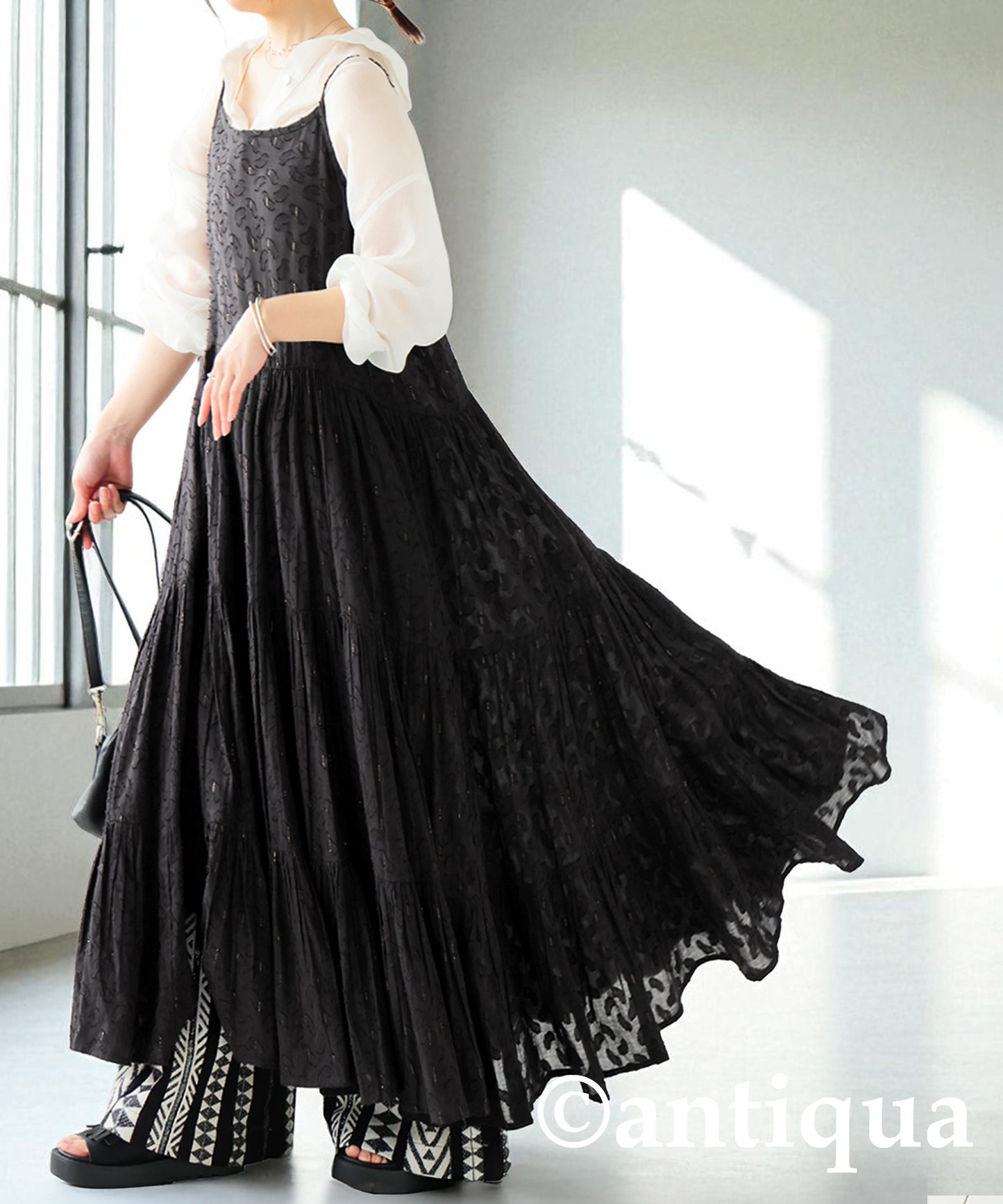 Ladies Dobby Tiered Cami Dress