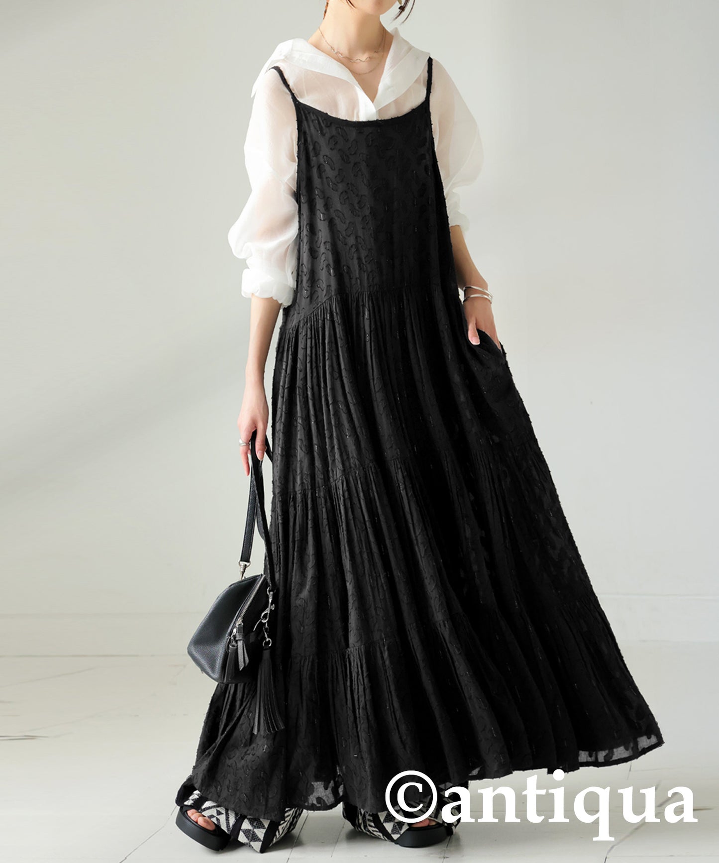 Ladies Dobby Tiered Cami Dress