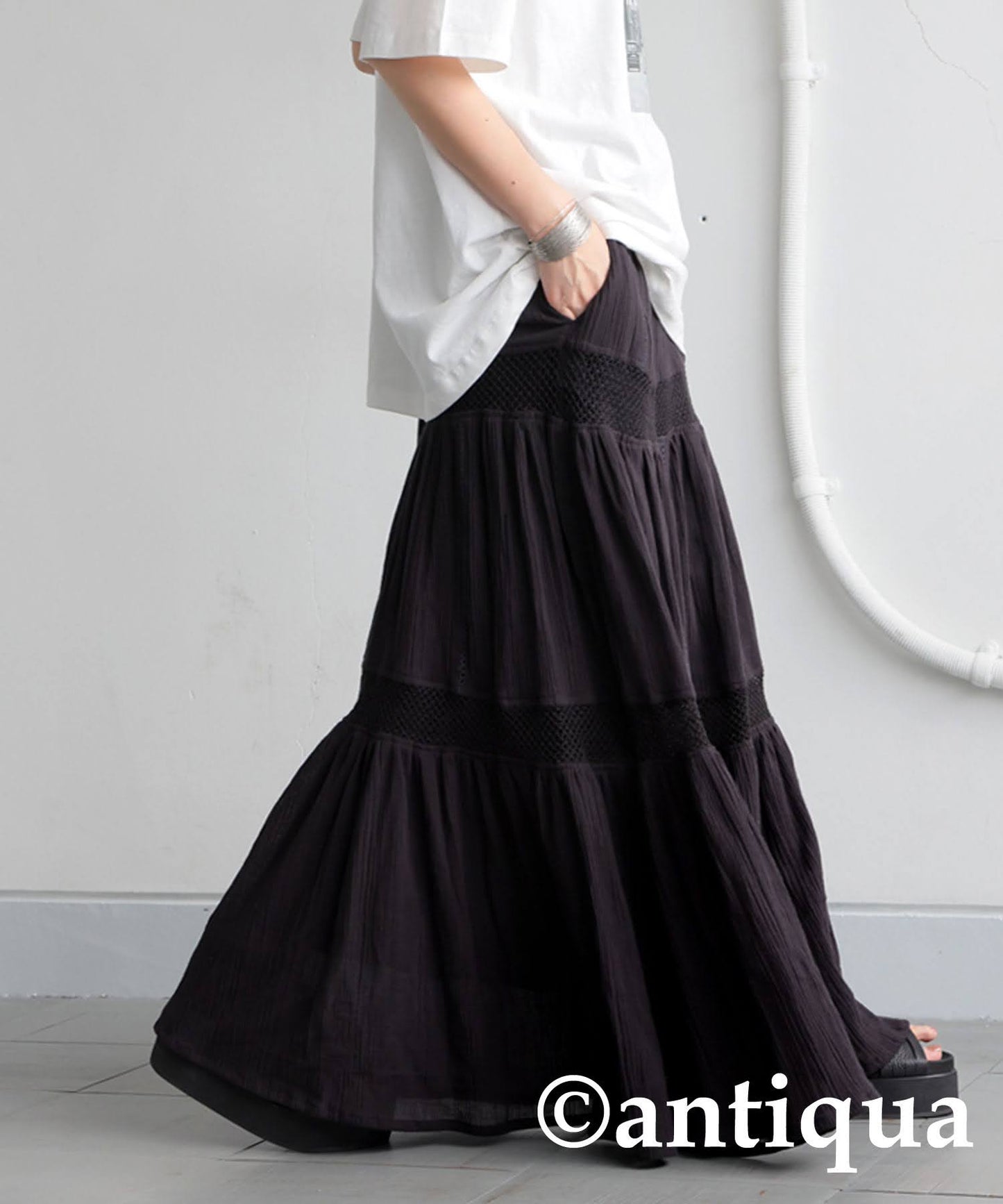 Ladies Lace Tiered Skirt