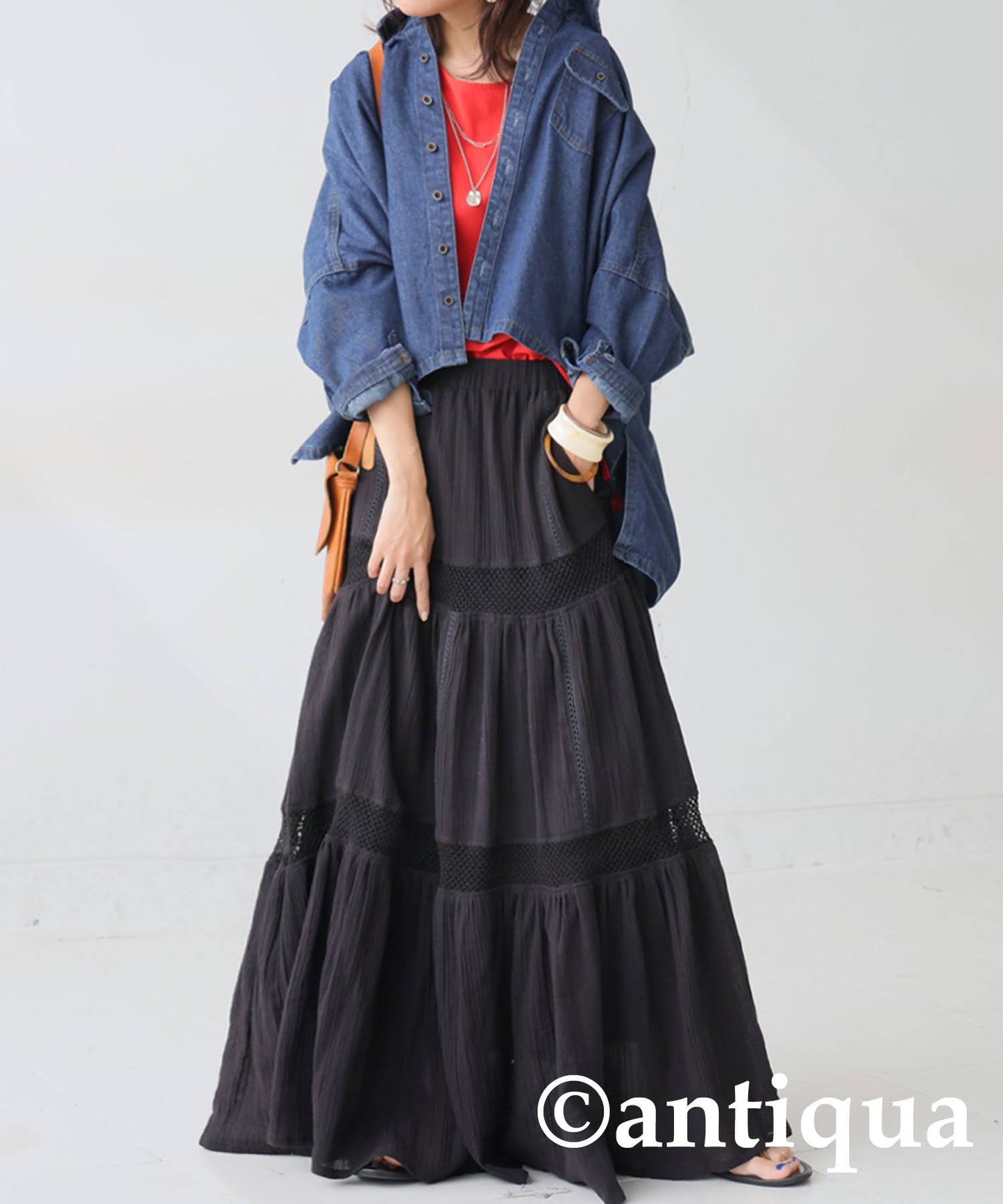 Ladies Lace Tiered Skirt