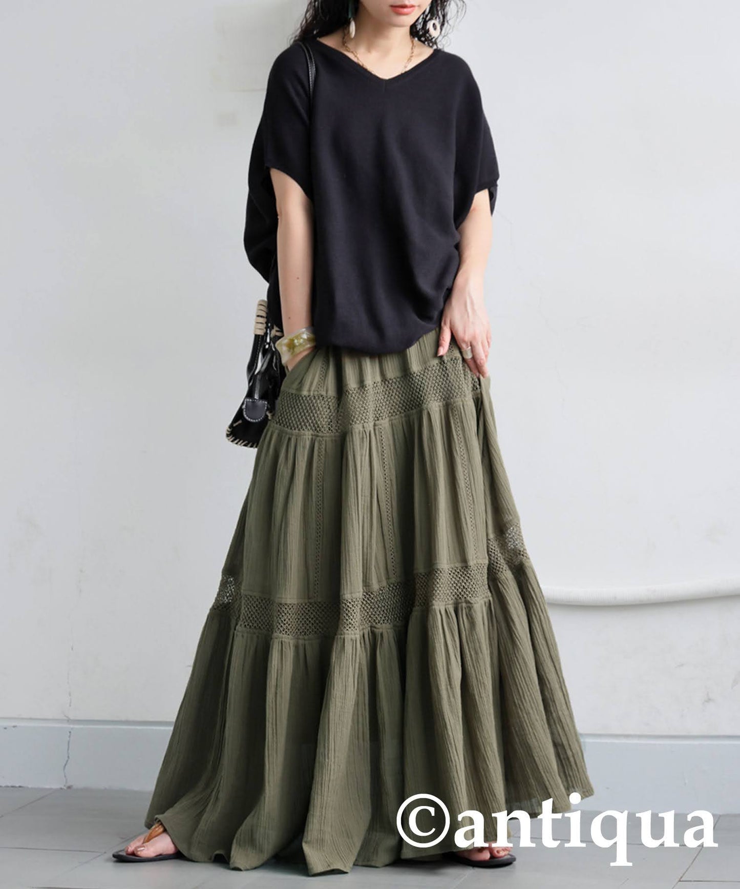 Ladies Lace Tiered Skirt