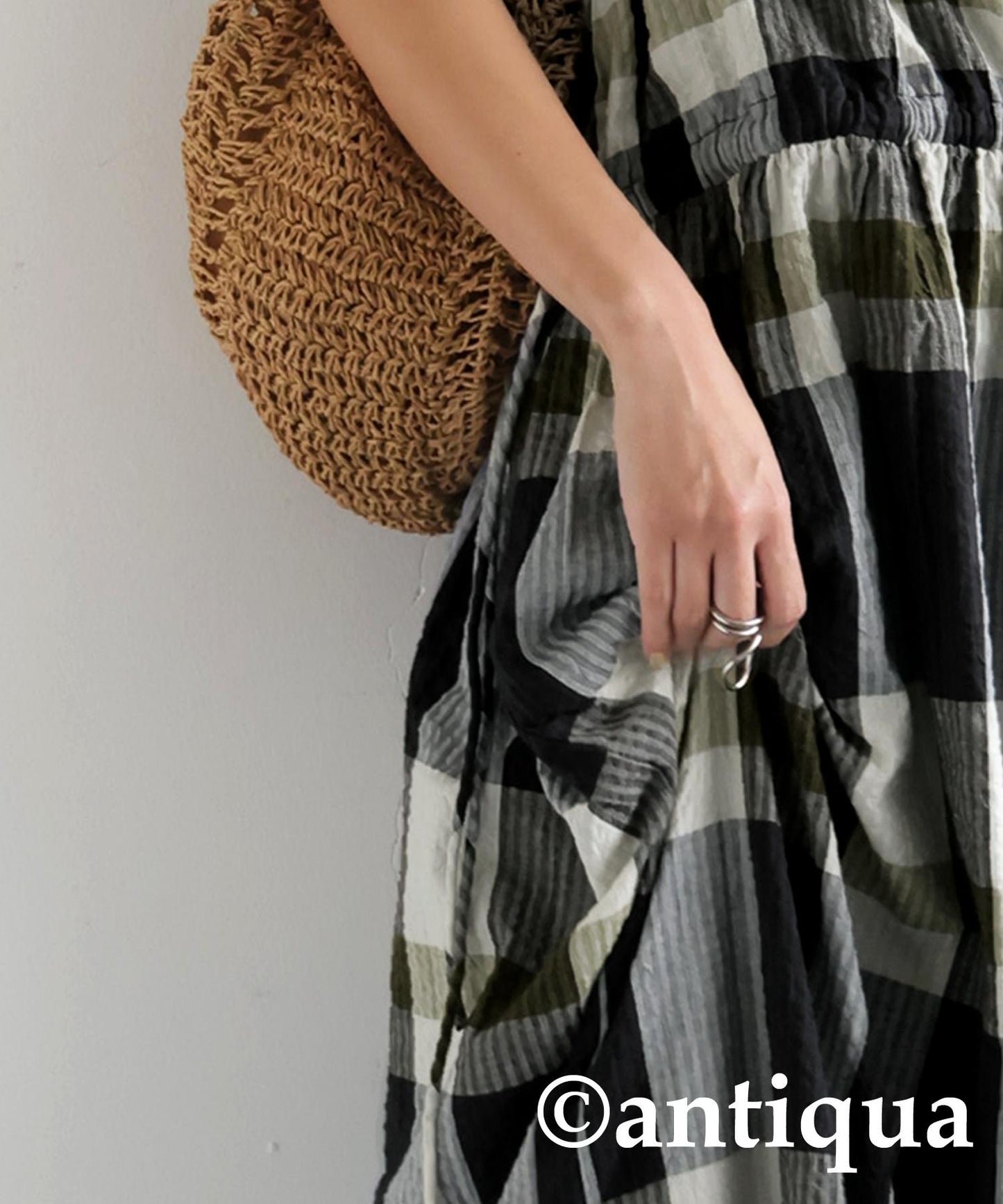 Ladies Indian Cotton Check Dress