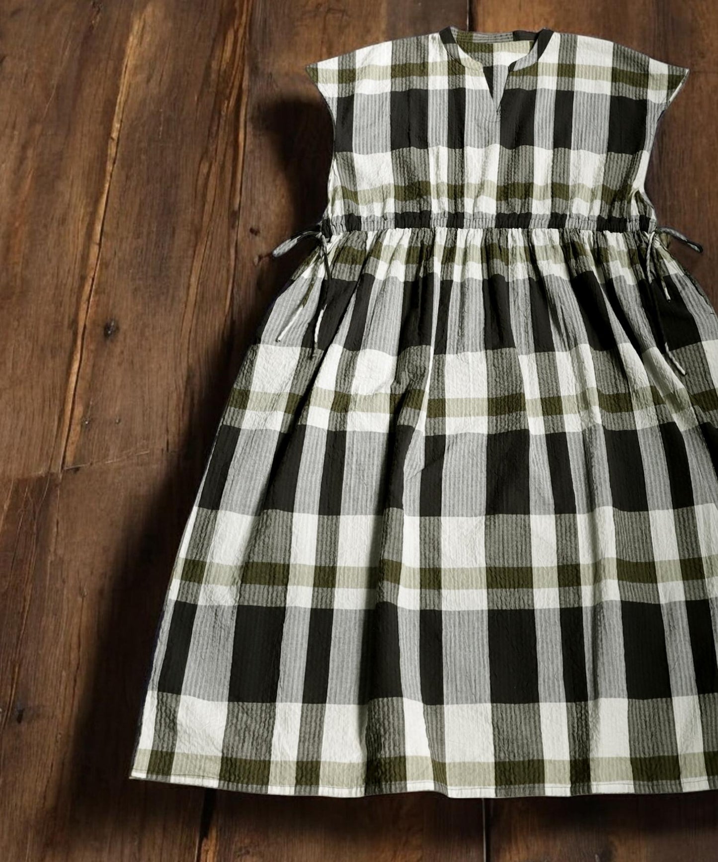 Ladies Indian Cotton Check Dress