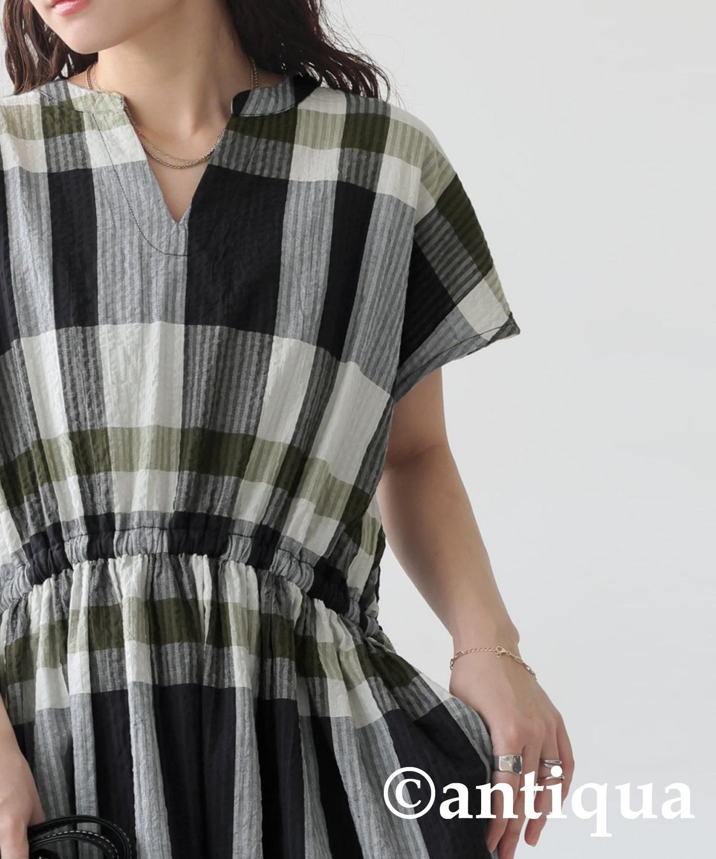 Ladies Indian Cotton Check Dress