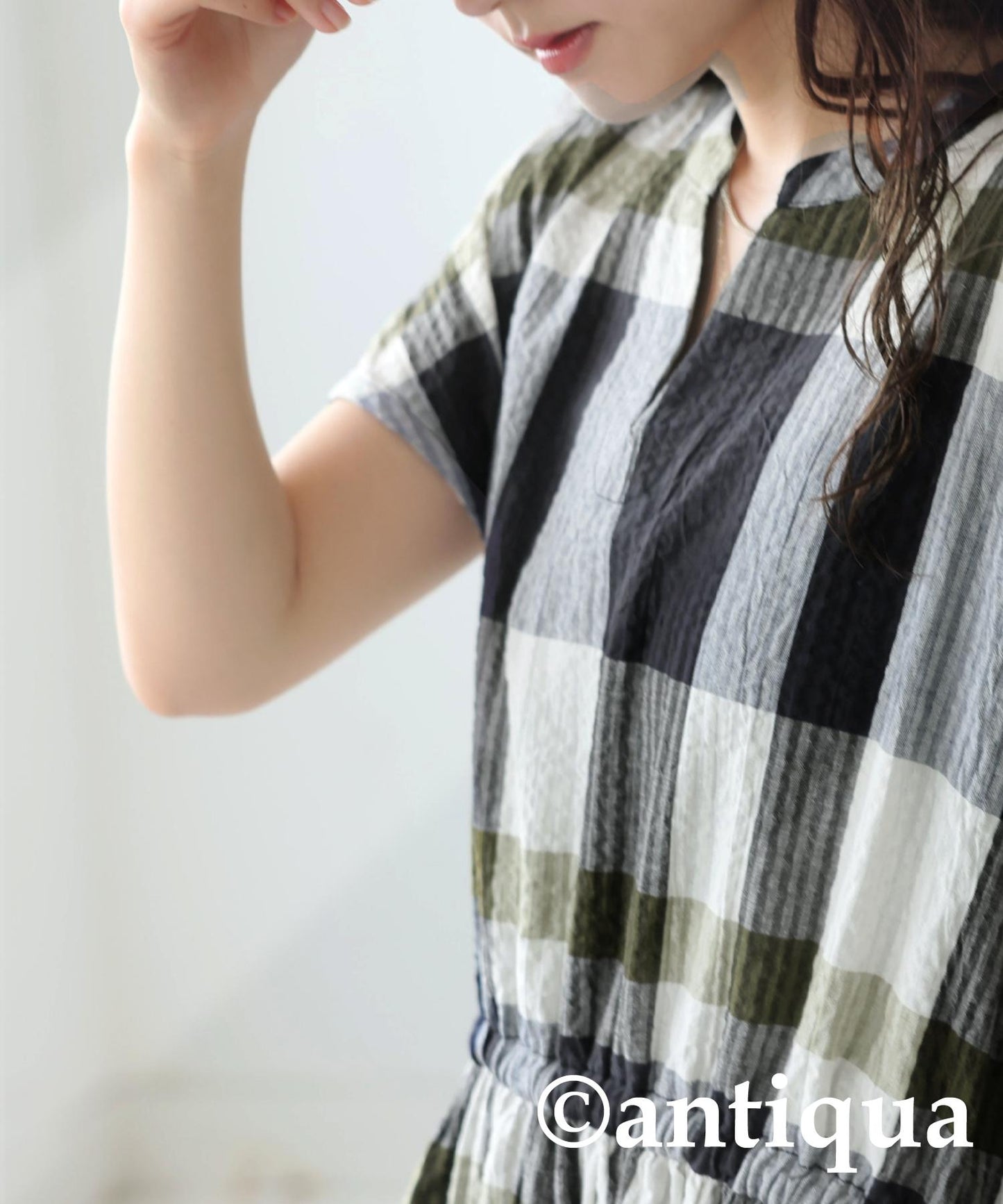 Ladies Indian Cotton Check Dress