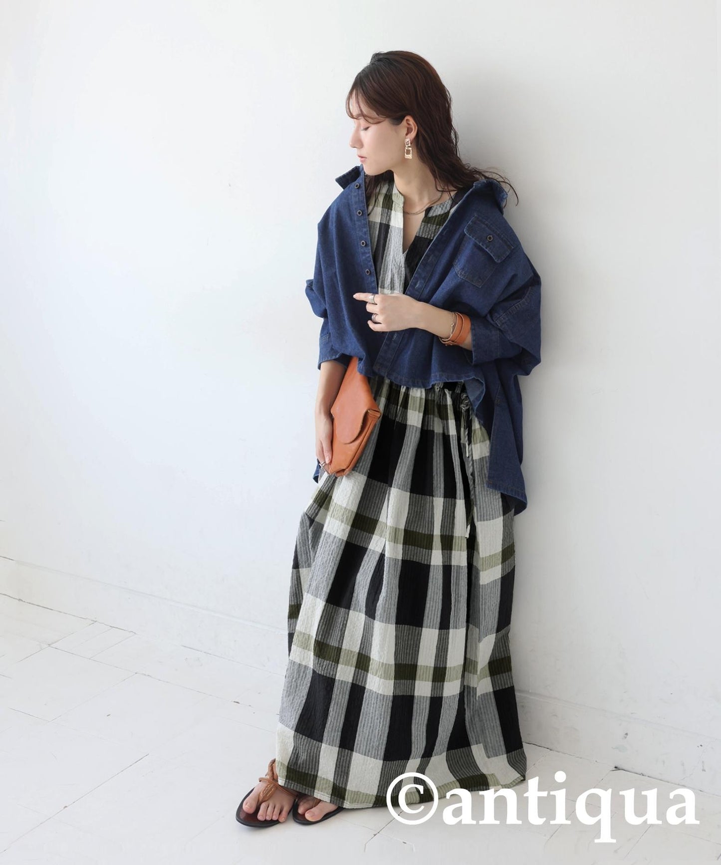 Ladies Indian Cotton Check Dress