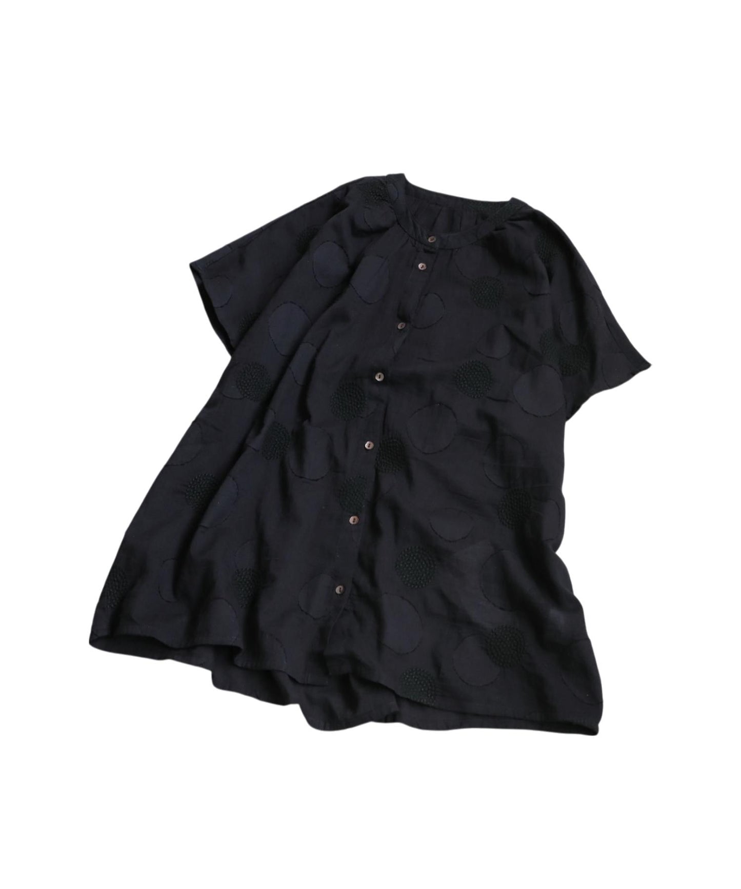 Ladies Indian Cotton Dots Embroidery Shirt