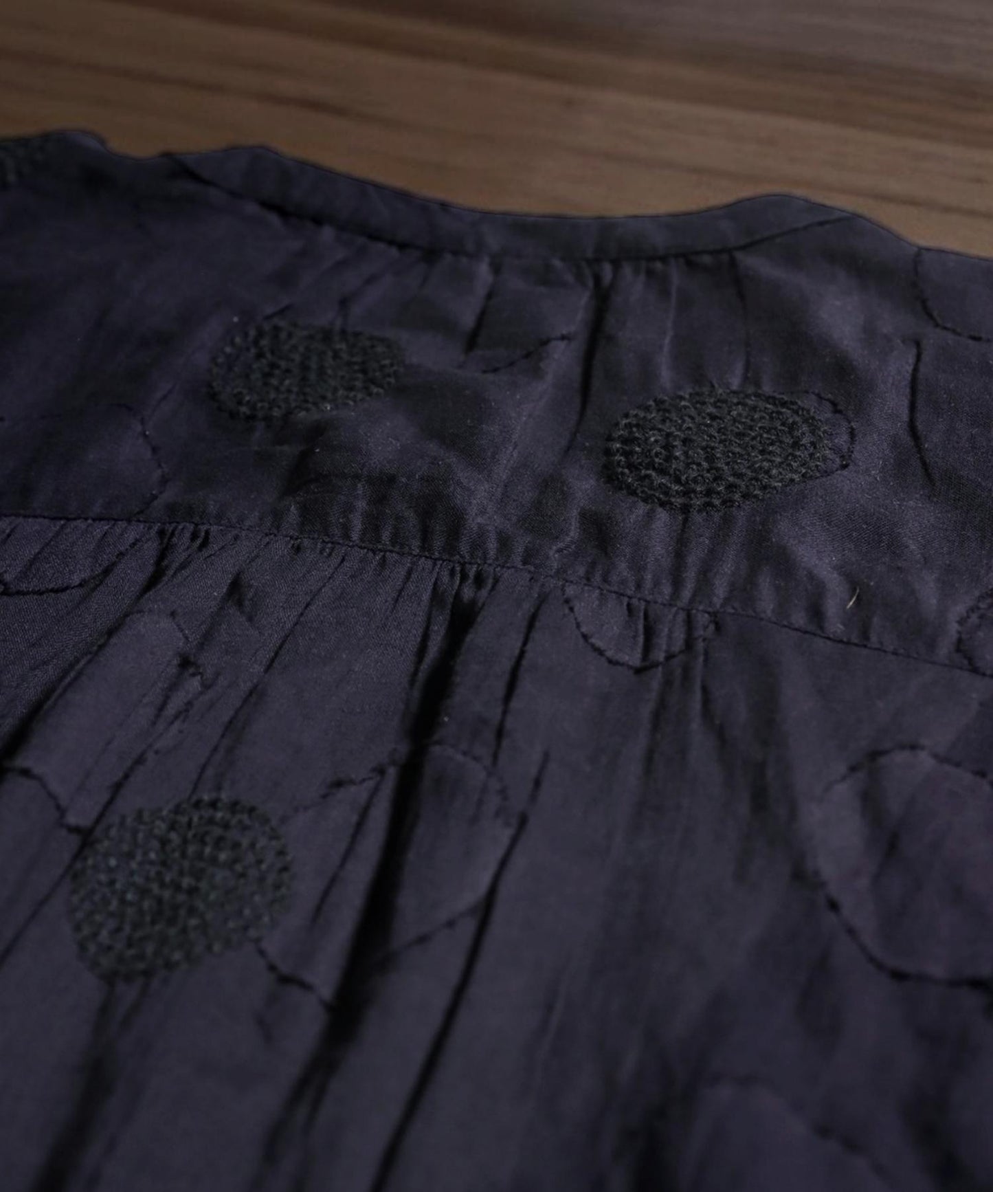 Ladies Indian Cotton Dots Embroidery Shirt