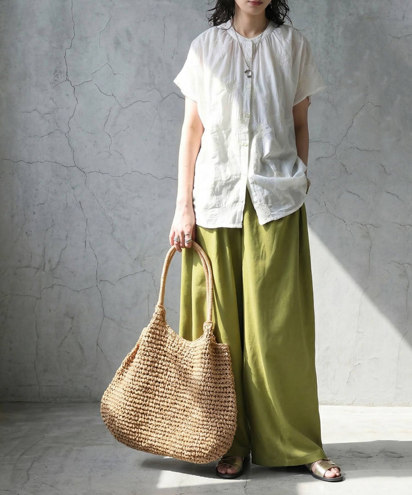 Ladies Indian Cotton Dots Embroidery Shirt