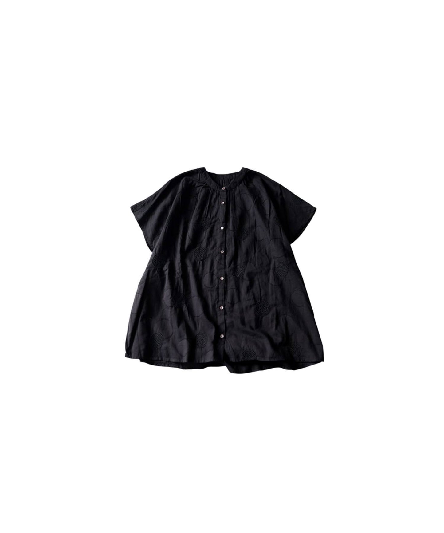 Ladies Indian Cotton Dots Embroidery Shirt