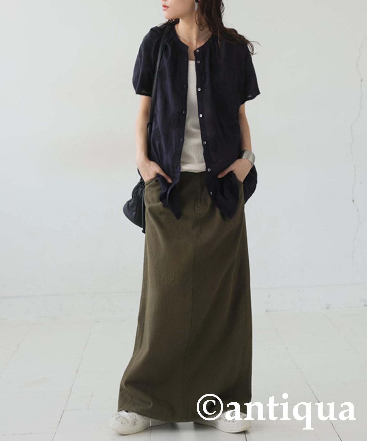 Ladies Indian Cotton Dots Embroidery Shirt