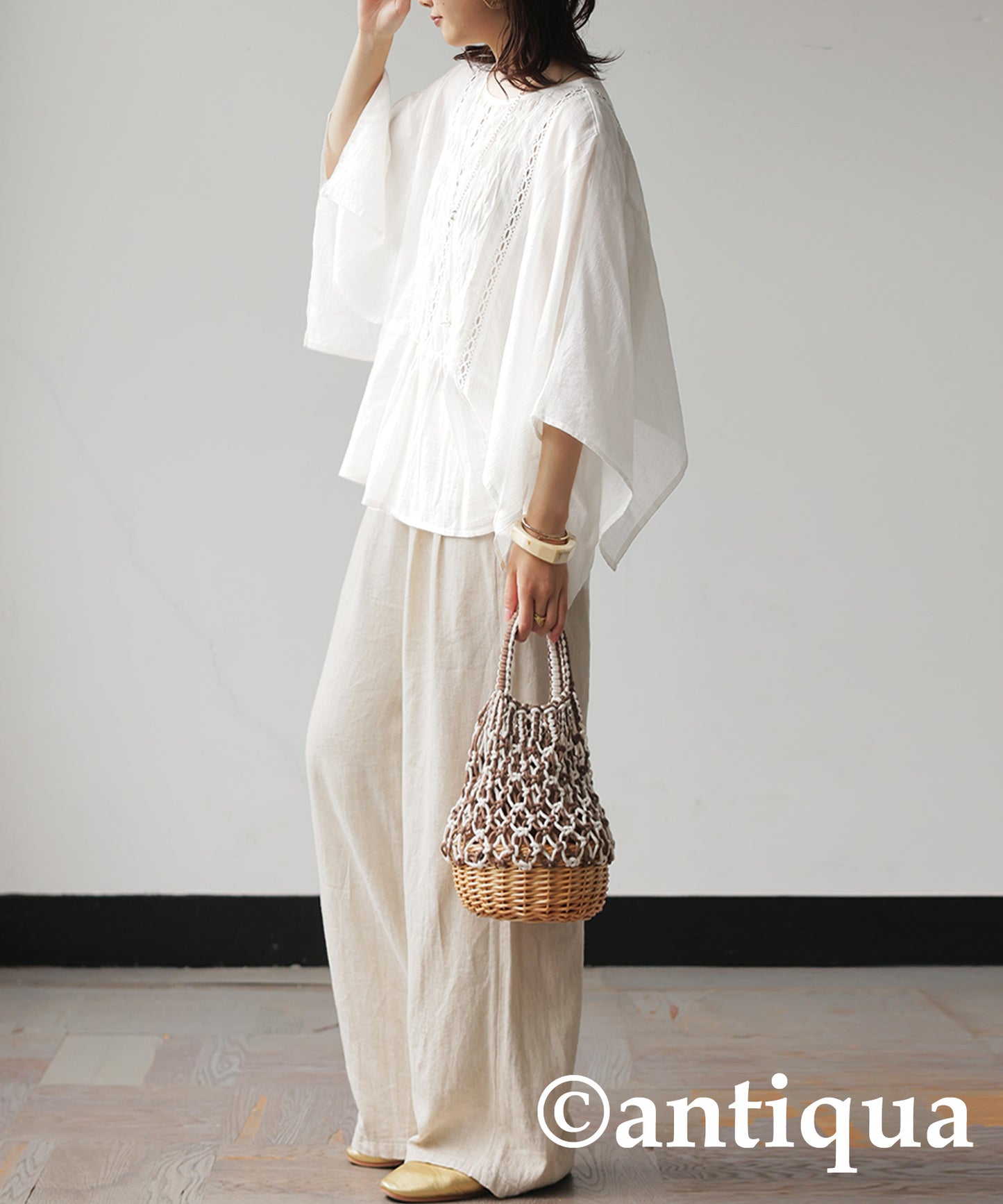 Ladies Sheer Smocking Blouse