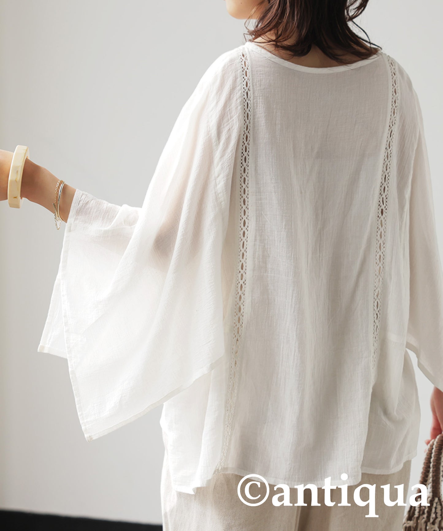 Ladies Sheer Smocking Blouse