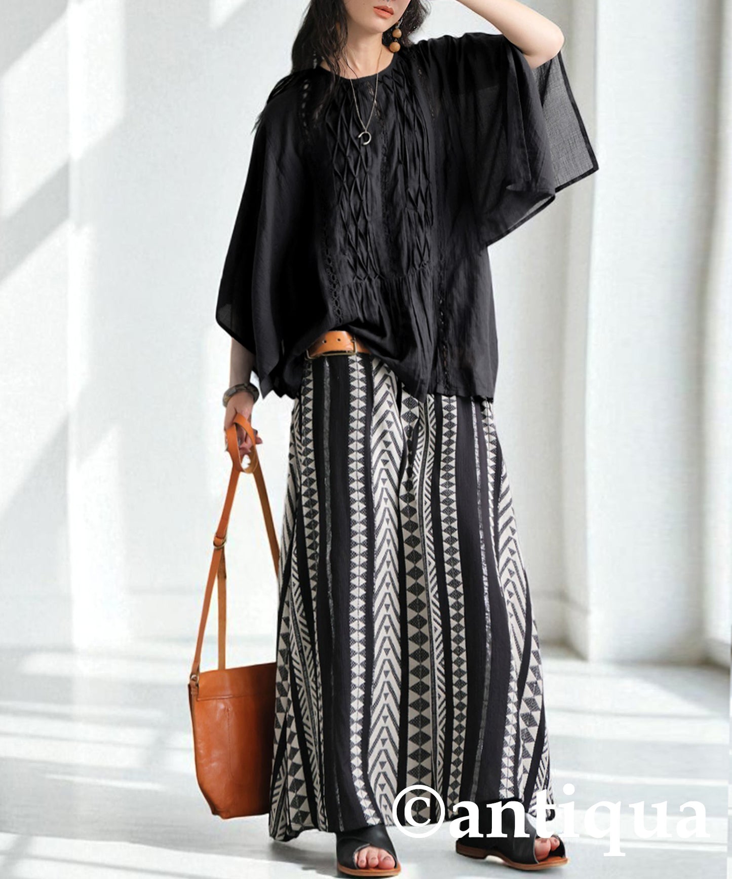 Ladies Sheer Smocking Blouse