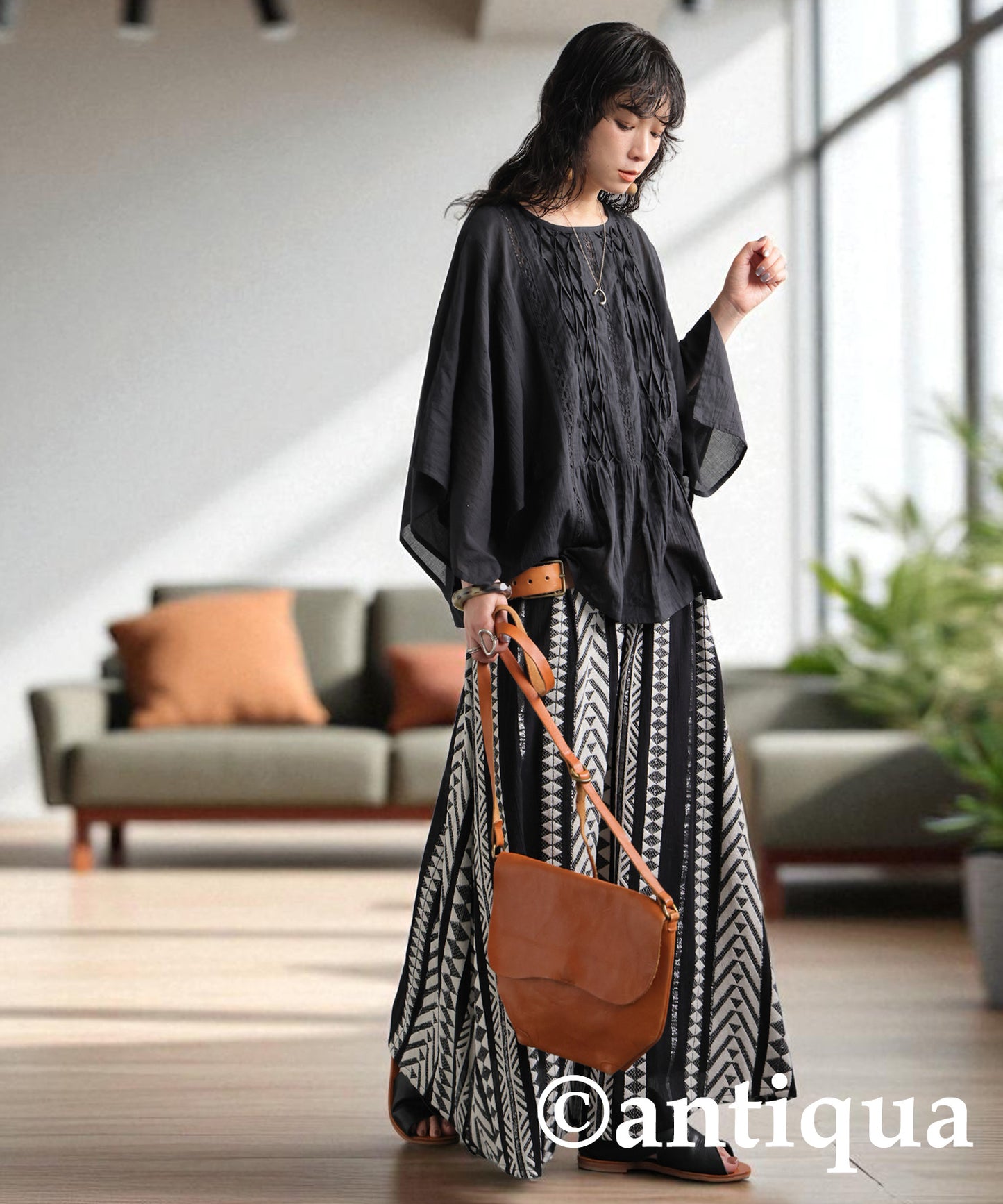 Ladies Sheer Smocking Blouse