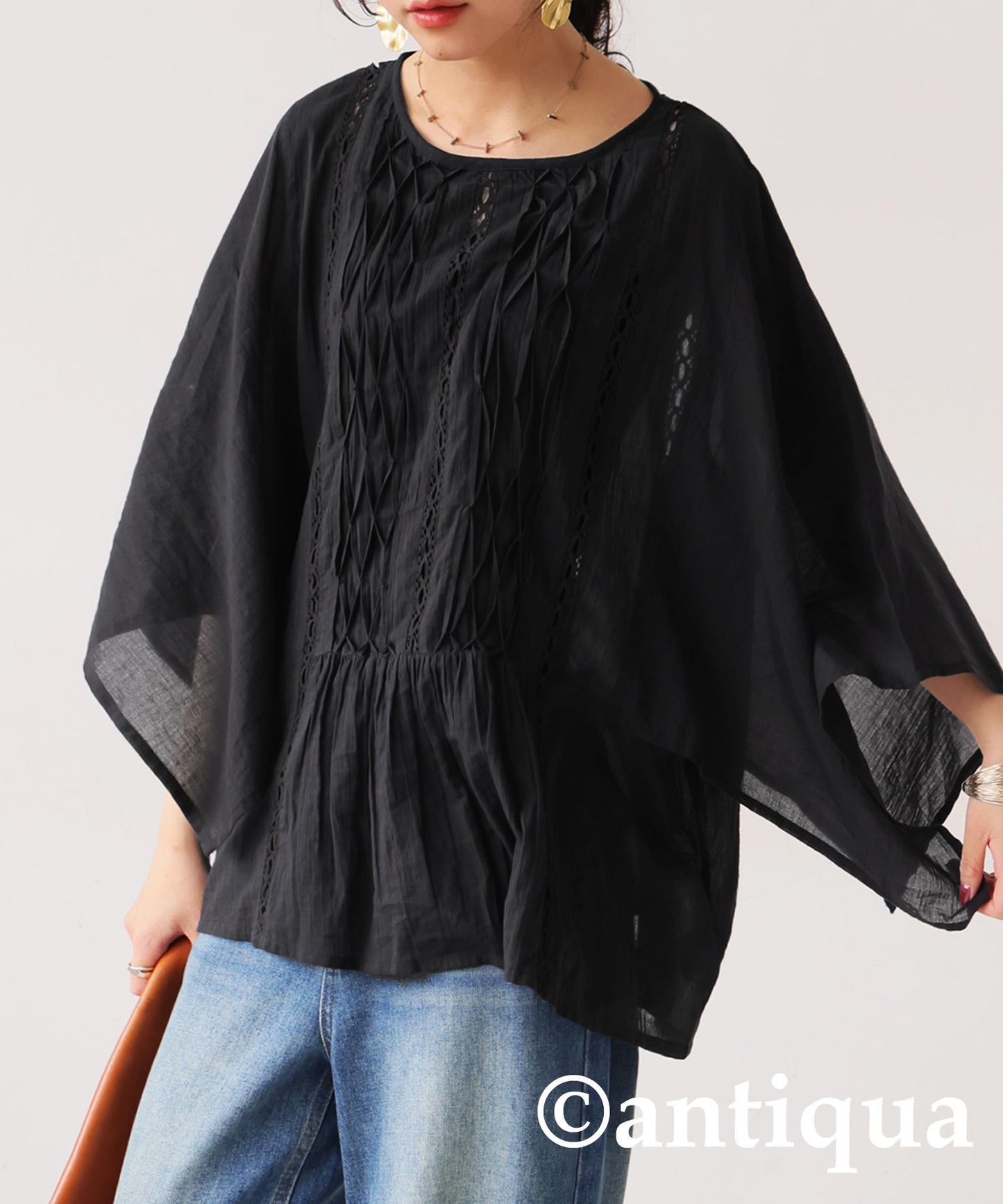 Ladies Sheer Smocking Blouse