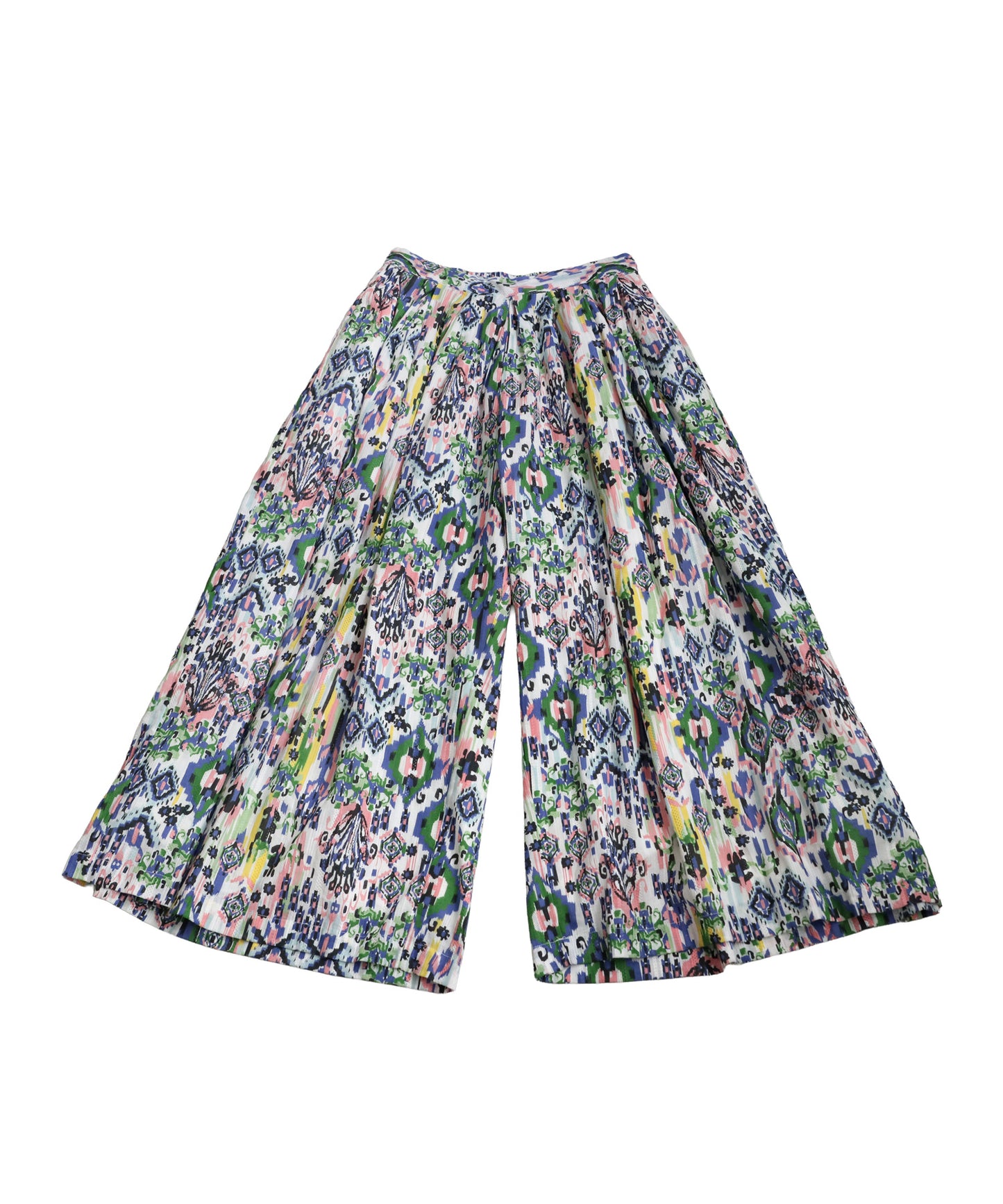 Ladies All-Over Print Tuck Wide Pants