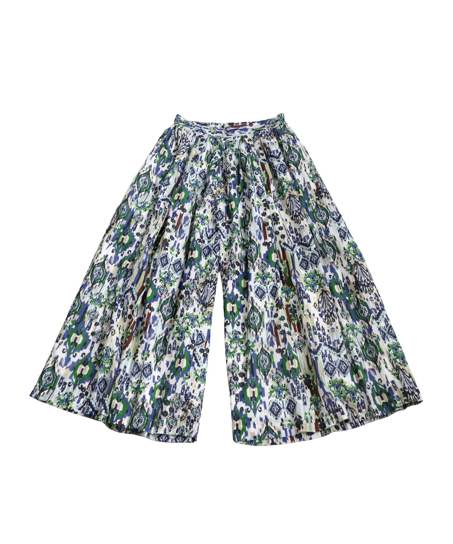 Ladies All-Over Print Tuck Wide Pants