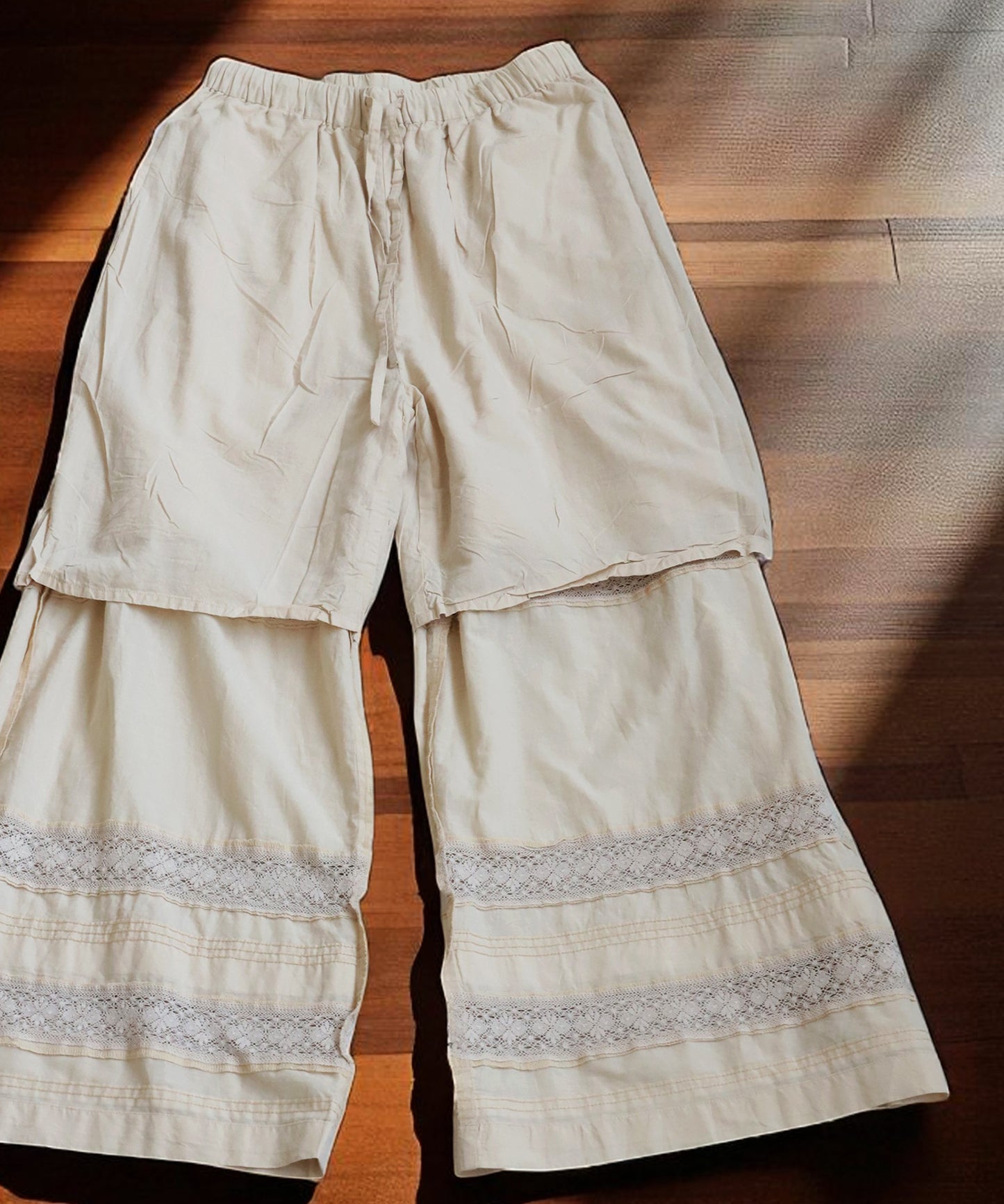 Ladies Indian Cotton Lace Pants
