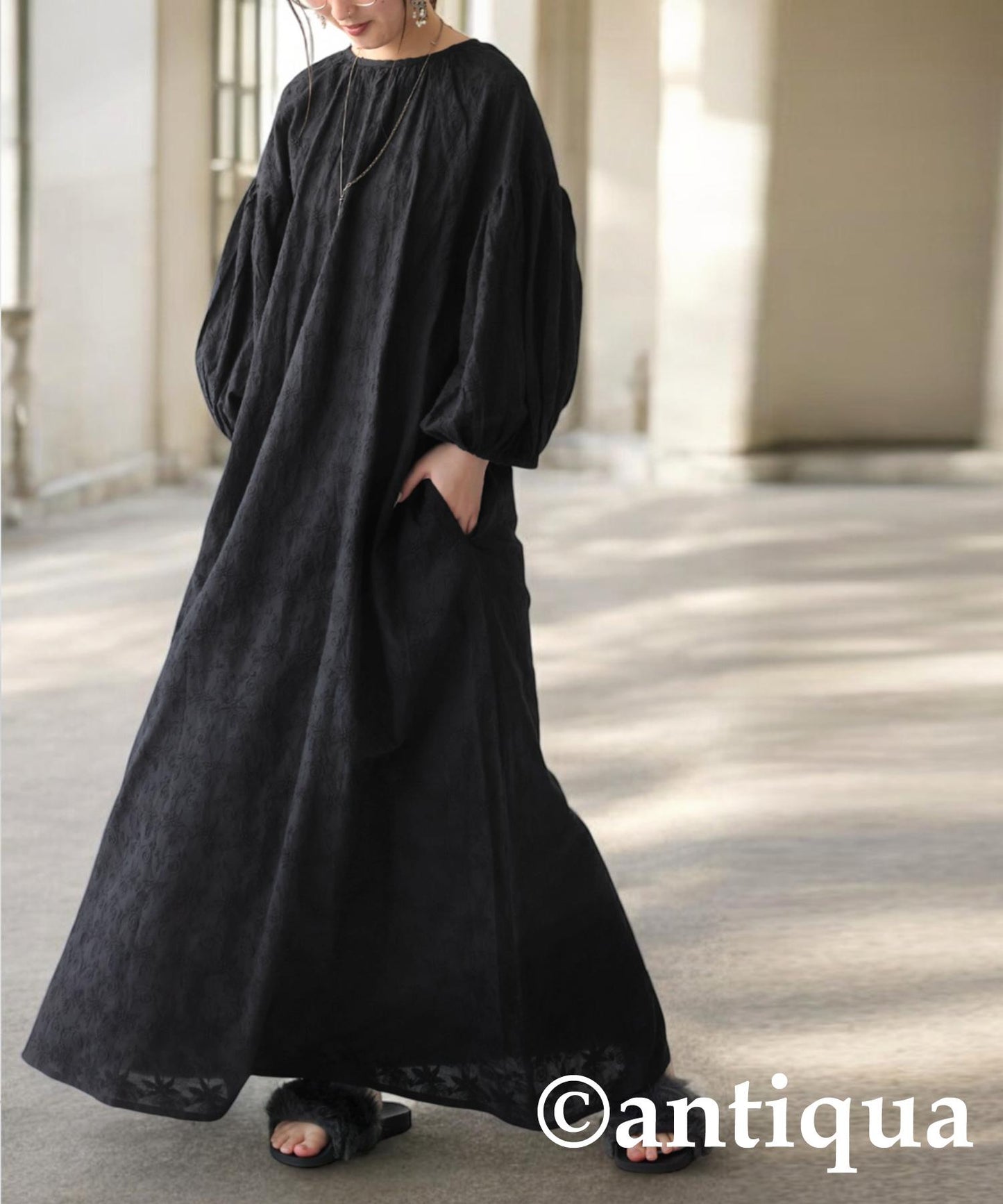 2-Way Embroidery Dress Ladies