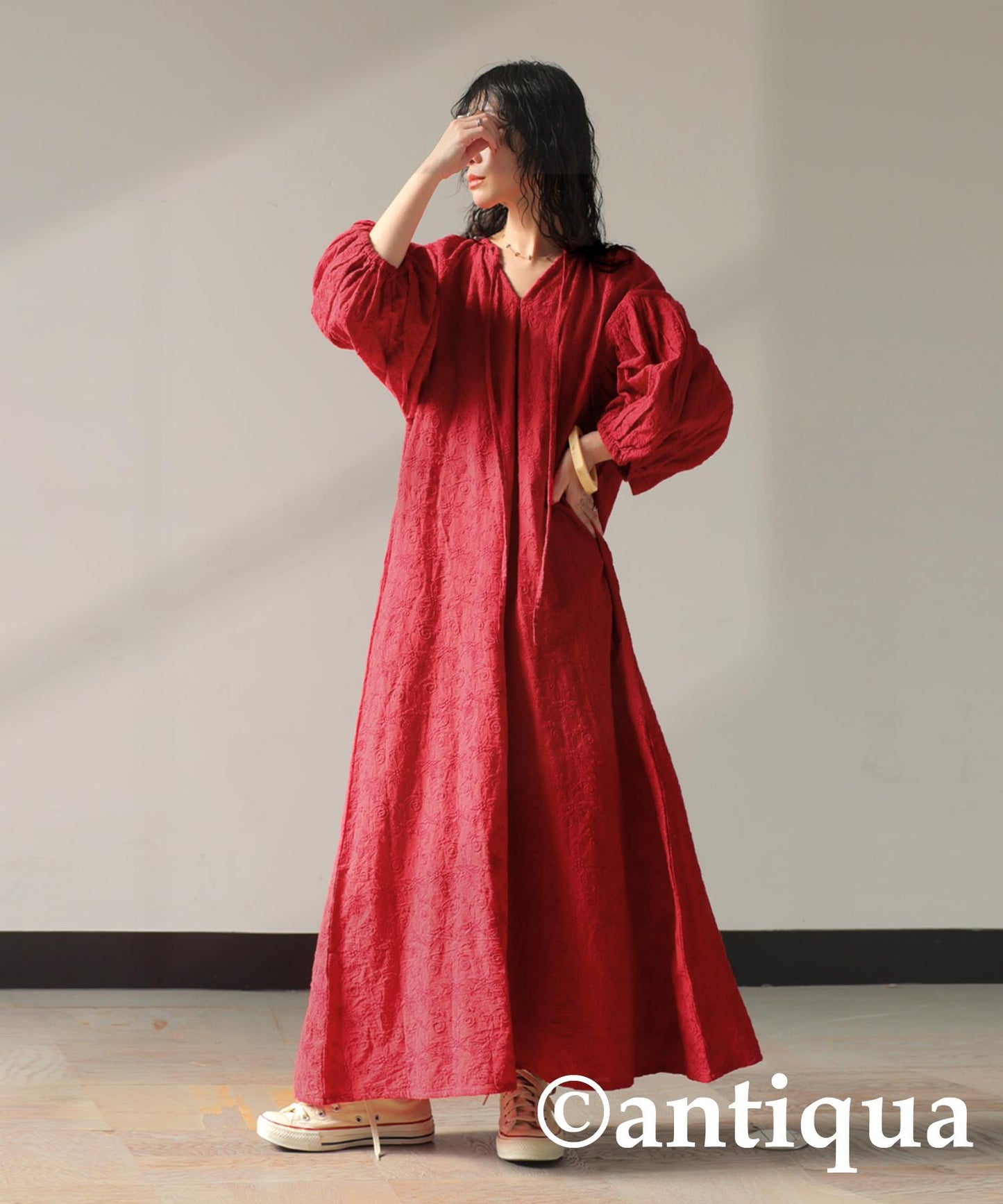 2-Way Embroidery Dress Ladies