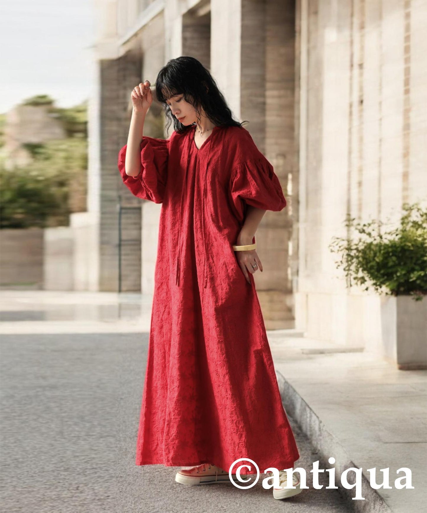 2-Way Embroidery Dress Ladies